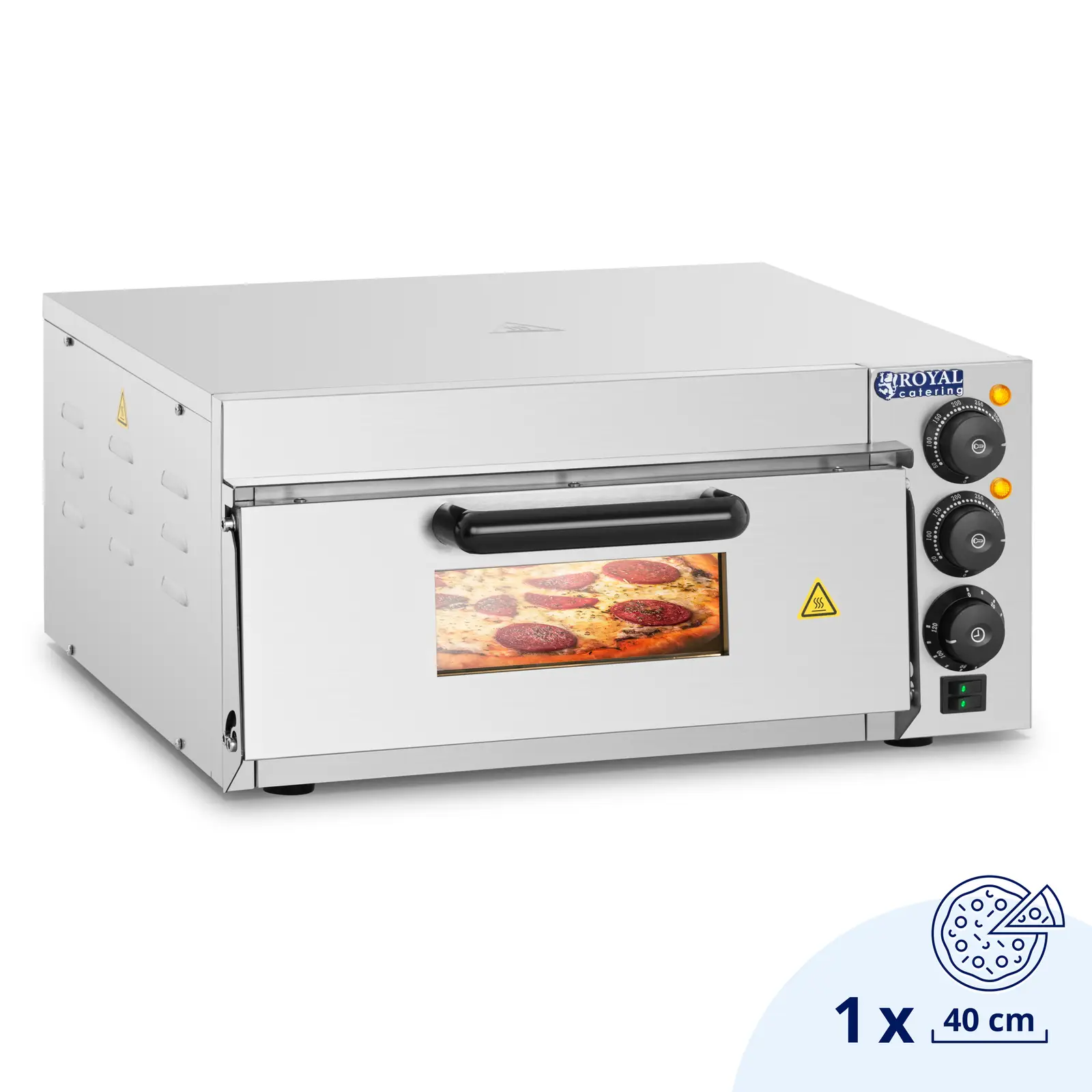 Piec do pizzy - z płytą szamotową - 1 komora - 2000 W - Royal Catering 