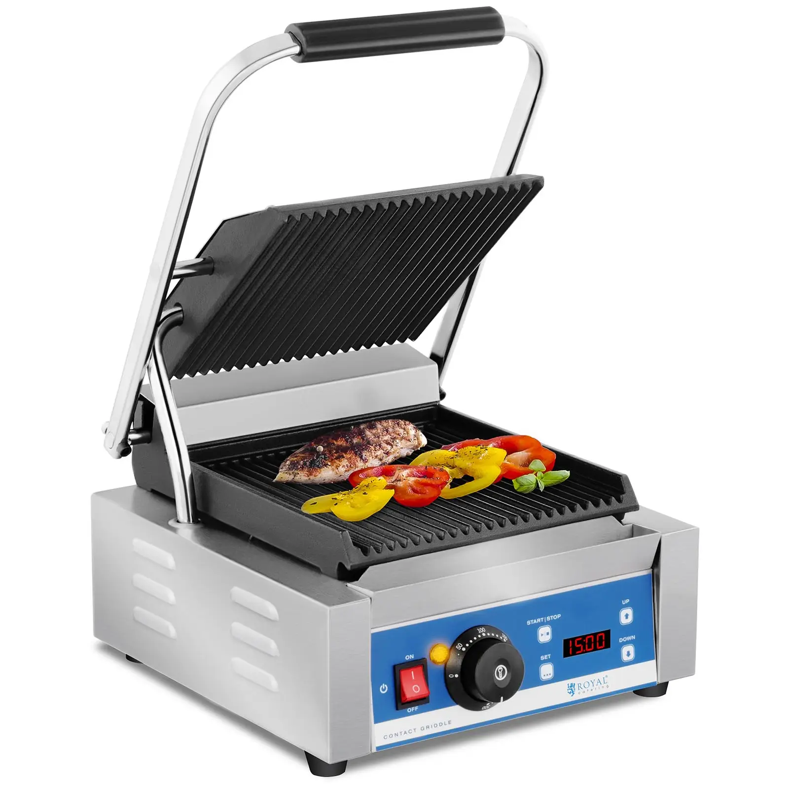 Kontakt grill - bordázott - időzítő - 1800 W