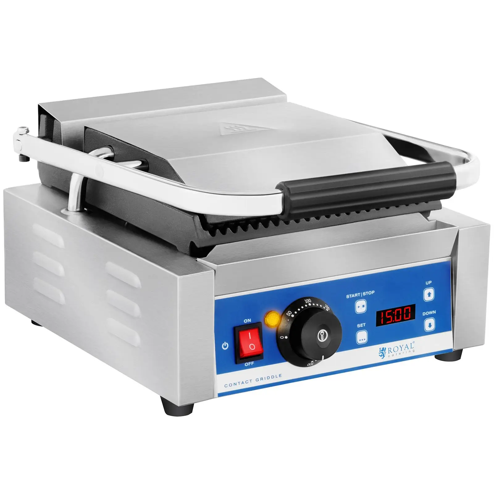 Kontaktní gril - vroubkovaný - 1800 W (Odkapávací miska: Ano)