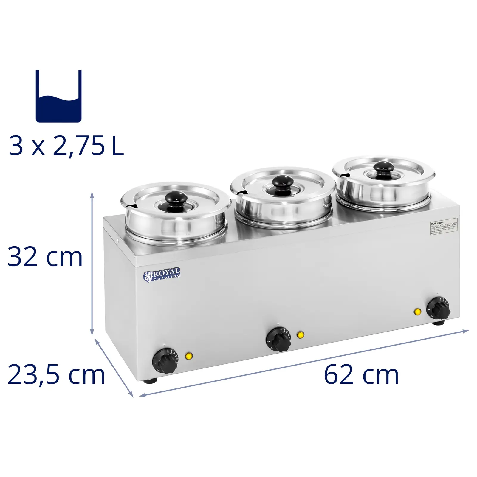 Soup Warmer - 3 x 2,75 litres - 450 W