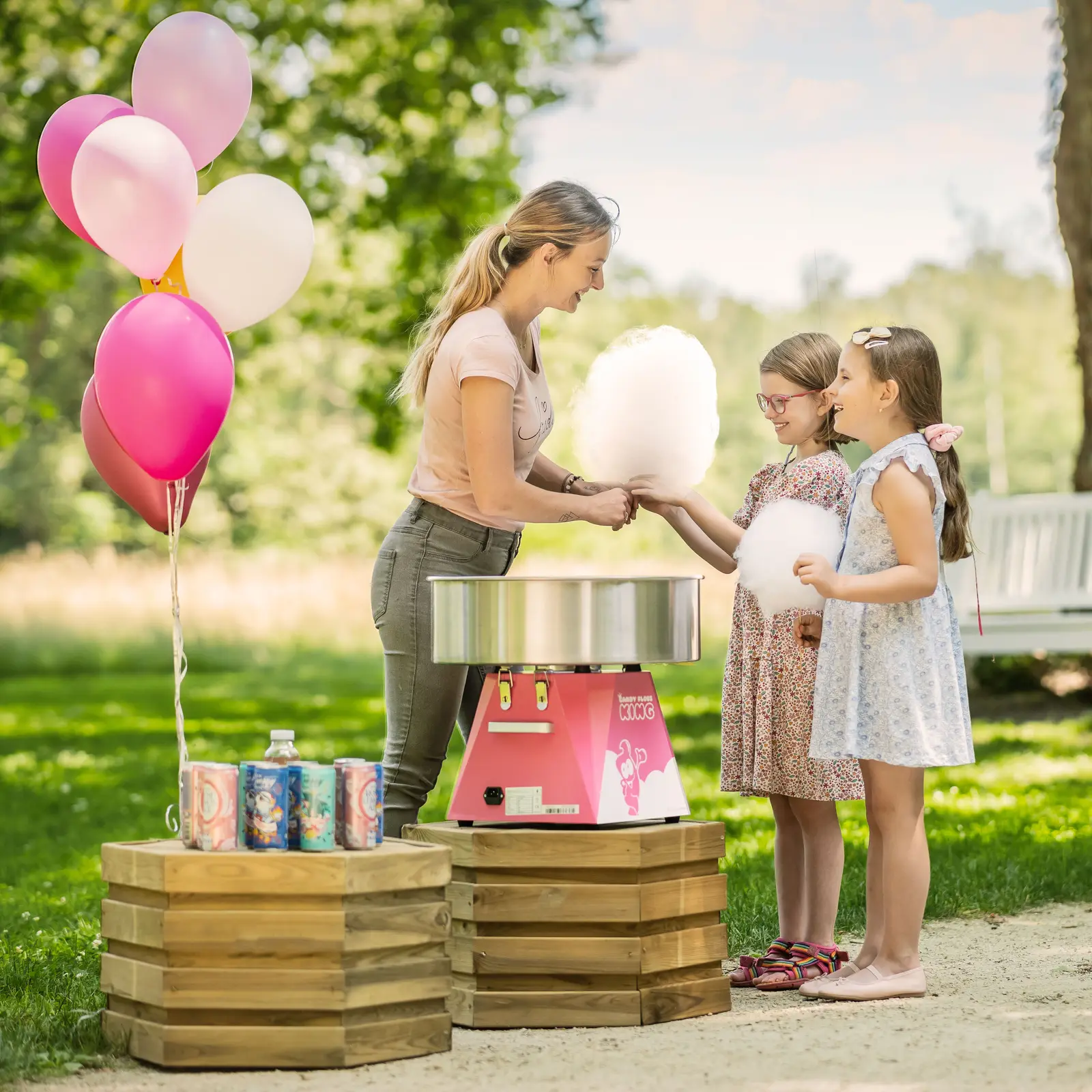 Macchina per zucchero filato - 52 cm - rosa