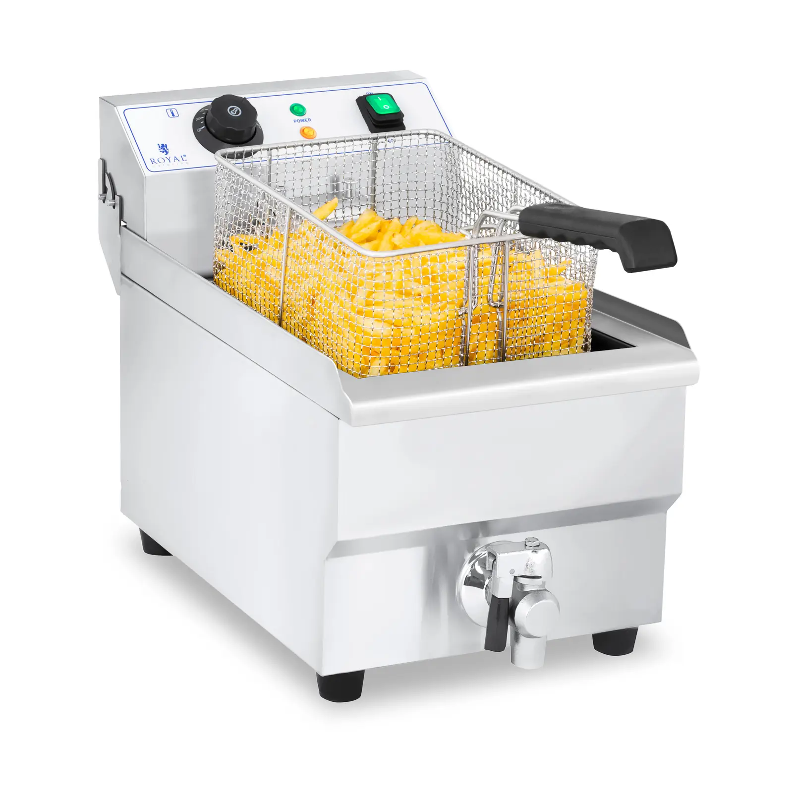 Friteuse électrique - 10 l - 3000 W - Robinet de vidange - Royal Catering