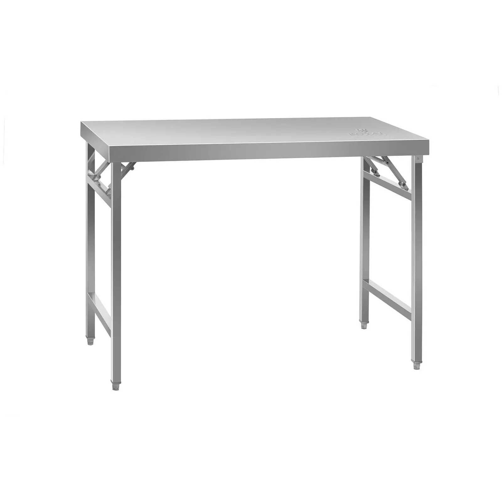 Edelstahl-Arbeitstisch - PREMIUM - 120 x 60 cm - 210 kg - klappbar - Royal Catering