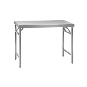 Table de travail pliable - Acier inoxydable - 120 x 60 cm