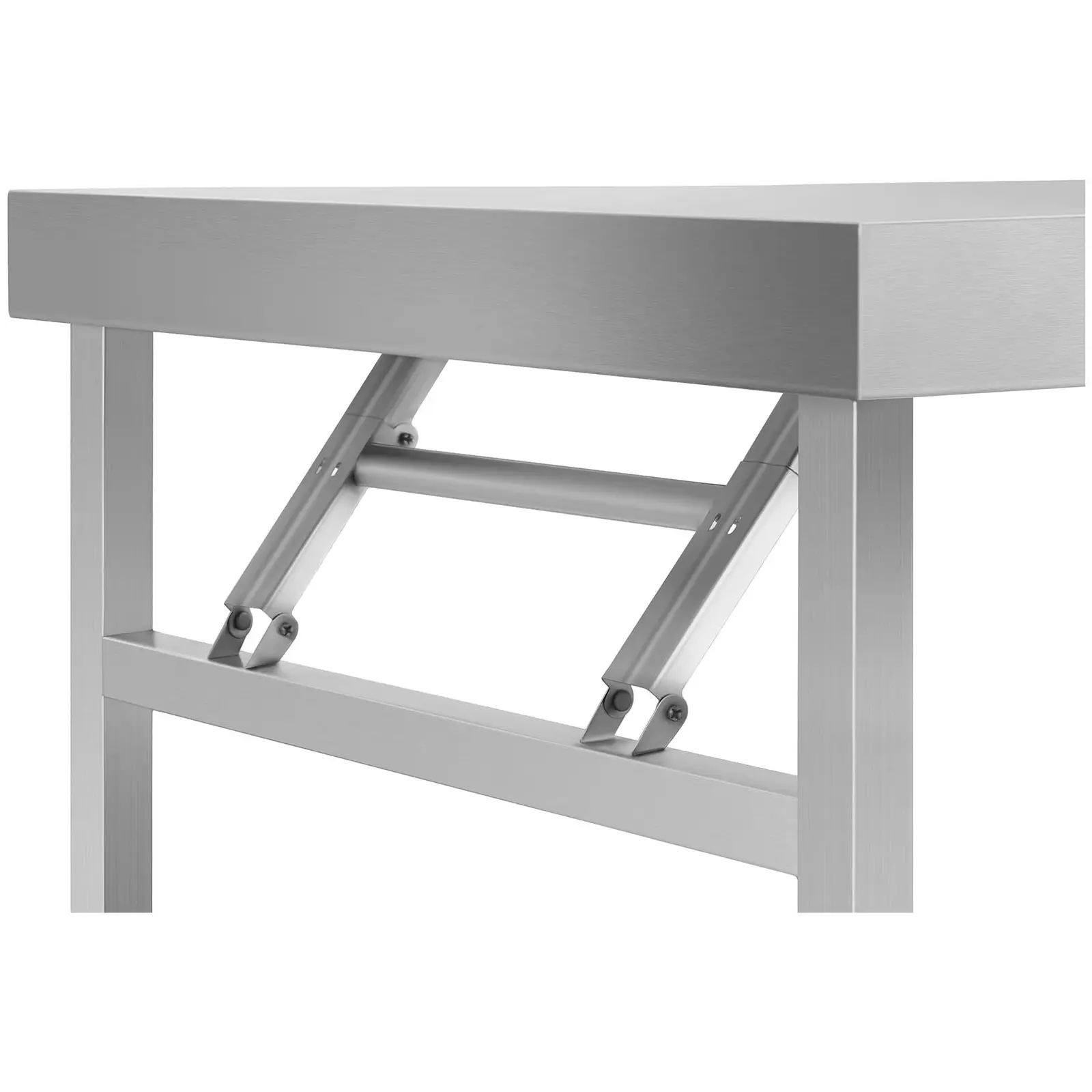 Pracovní stůl z ušlechtilé oceli - PREMIUM - 120 x 60 cm - 120 kg - skládací - Royal Catering (Potřeba nainstalovat: Ano)