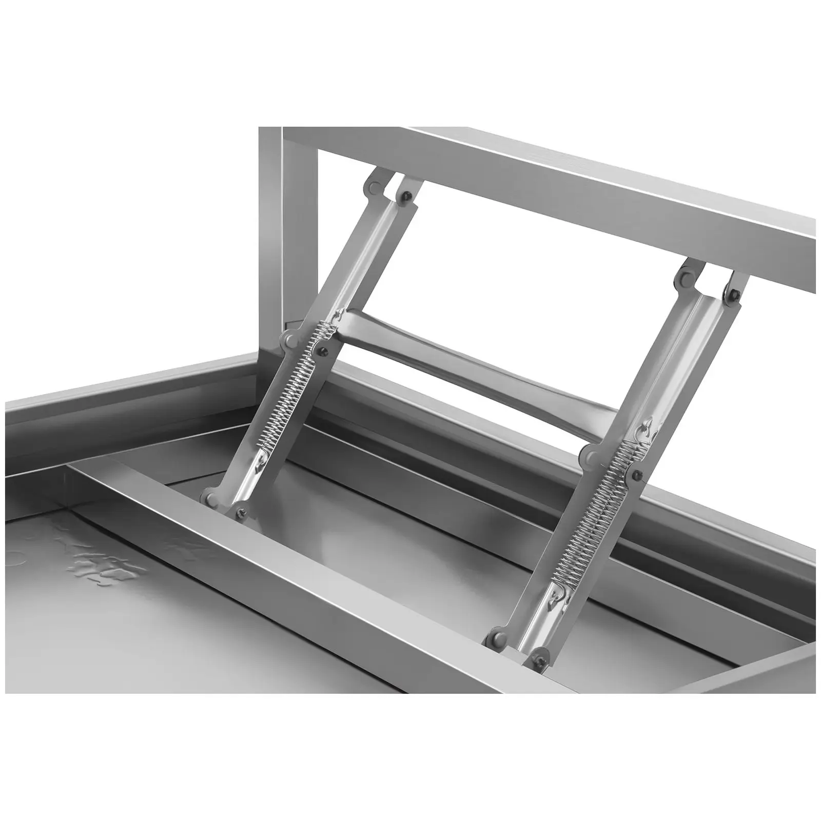 Pracovní stůl z ušlechtilé oceli - PREMIUM - 120 x 60 cm - 120 kg - skládací - Royal Catering (Počet polic: 1)