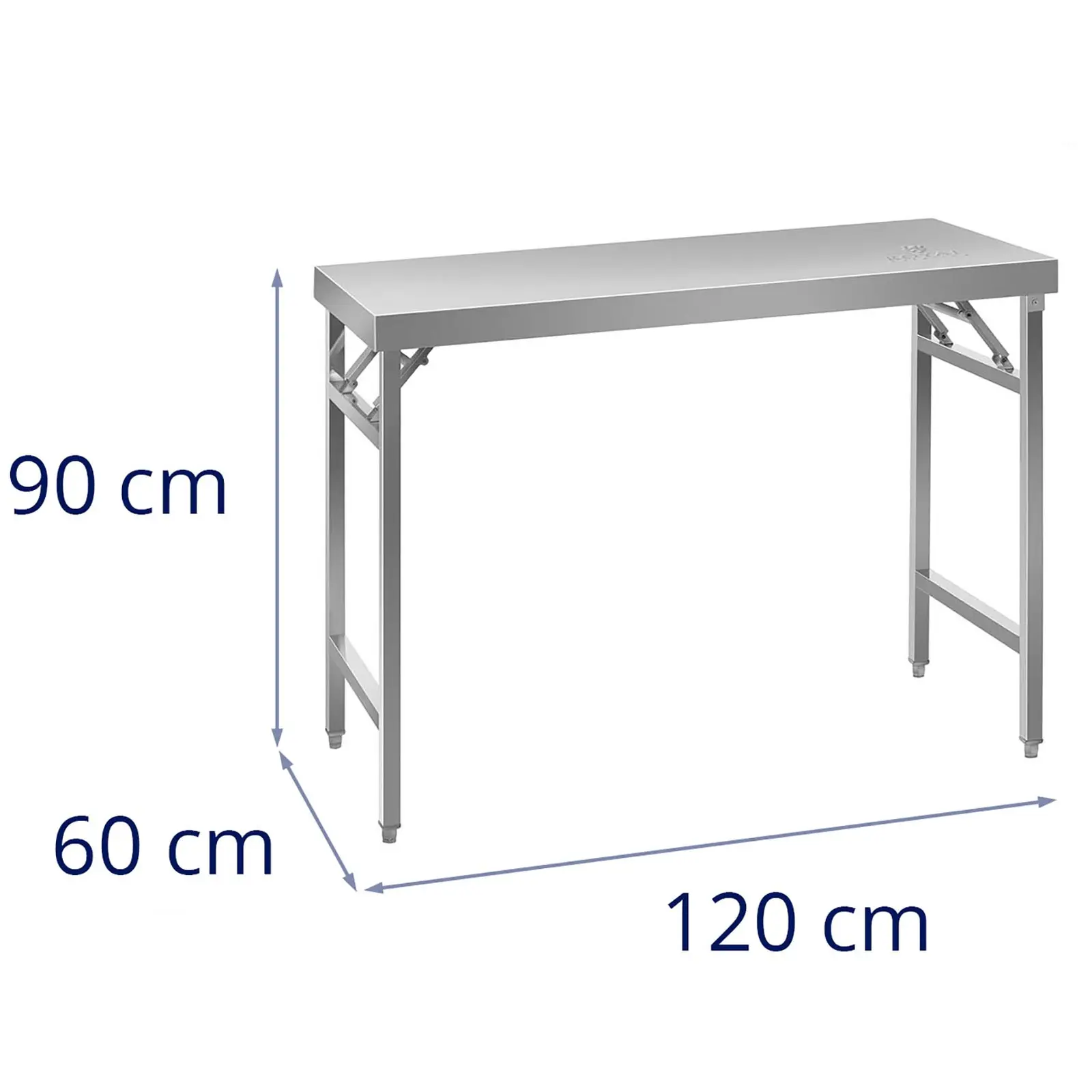 Table de travail pliable - Acier inoxydable - 120 x 60 cm