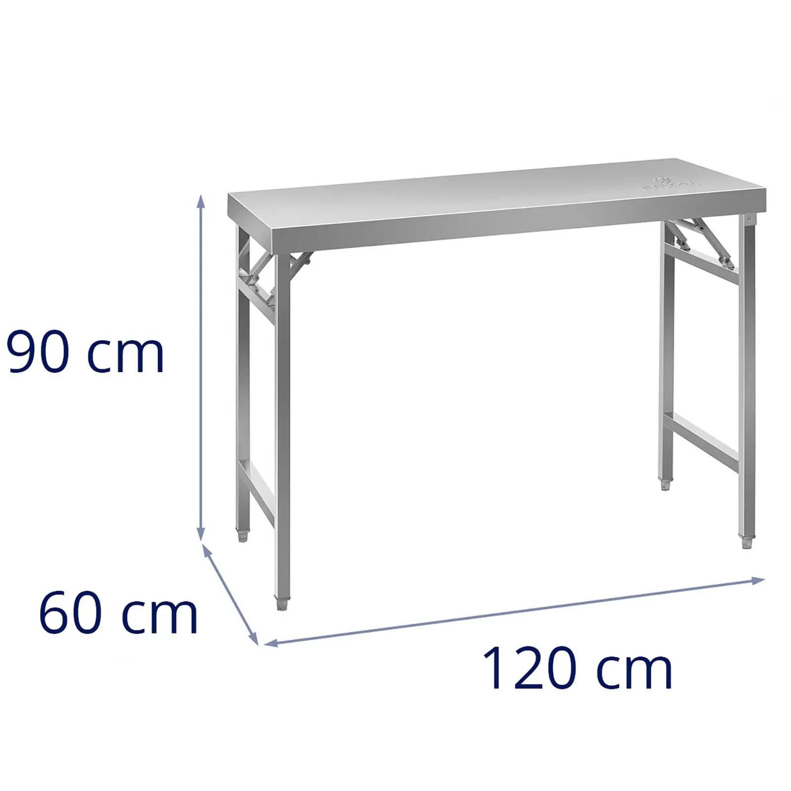 Klappbarer Arbeitstisch - Edelstahl - 120 x 60 cm - 8