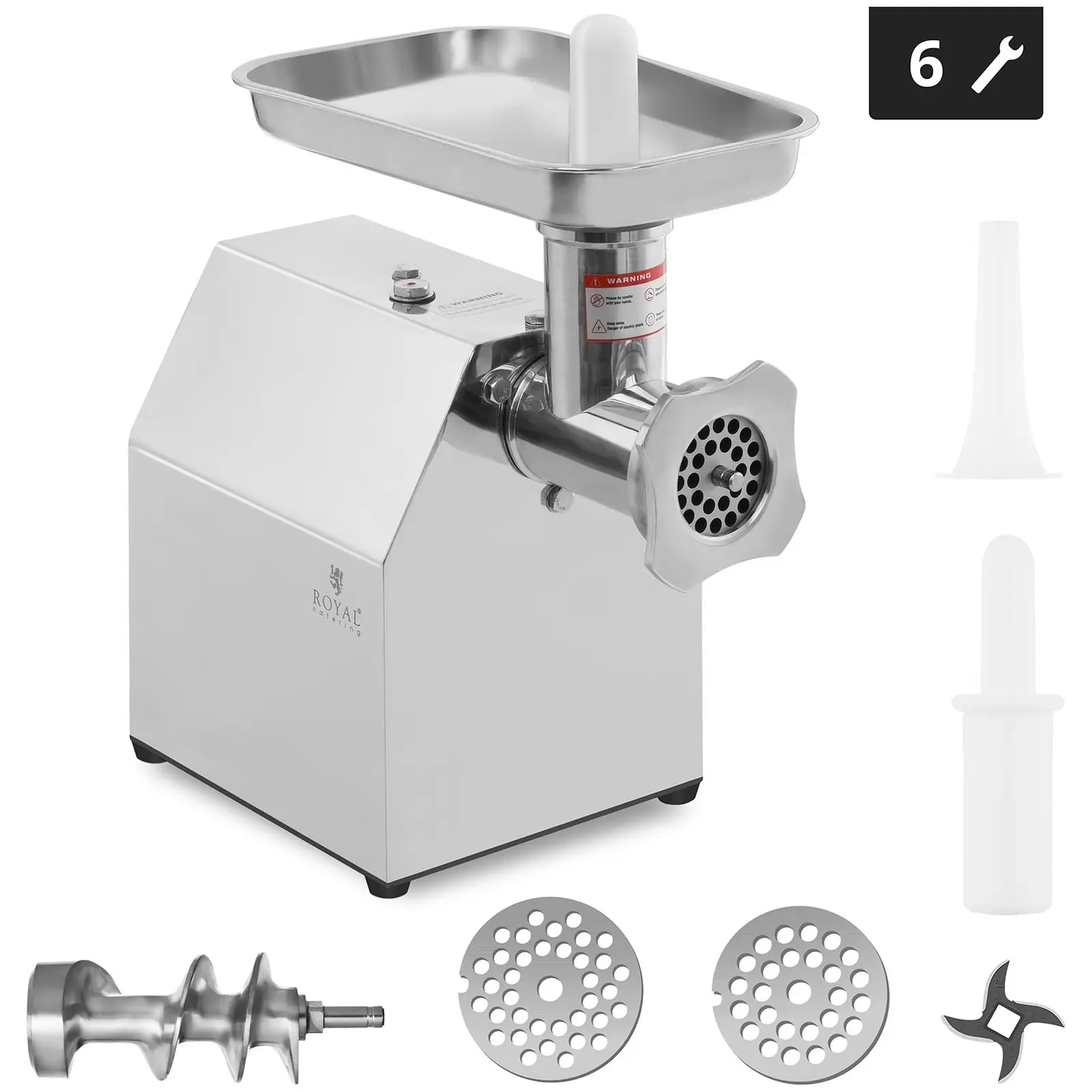 Stainless Steel Meat Mincer - Return Flow - 140 kg/h