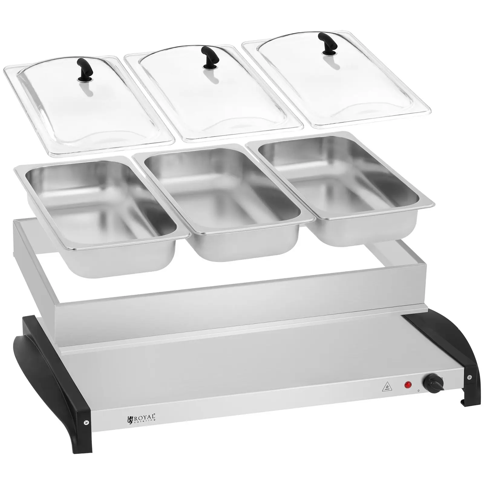 Bufetový ohřívač - 3 x 2 litry - 400 W (Materiál: Ušlechtilá ocel)