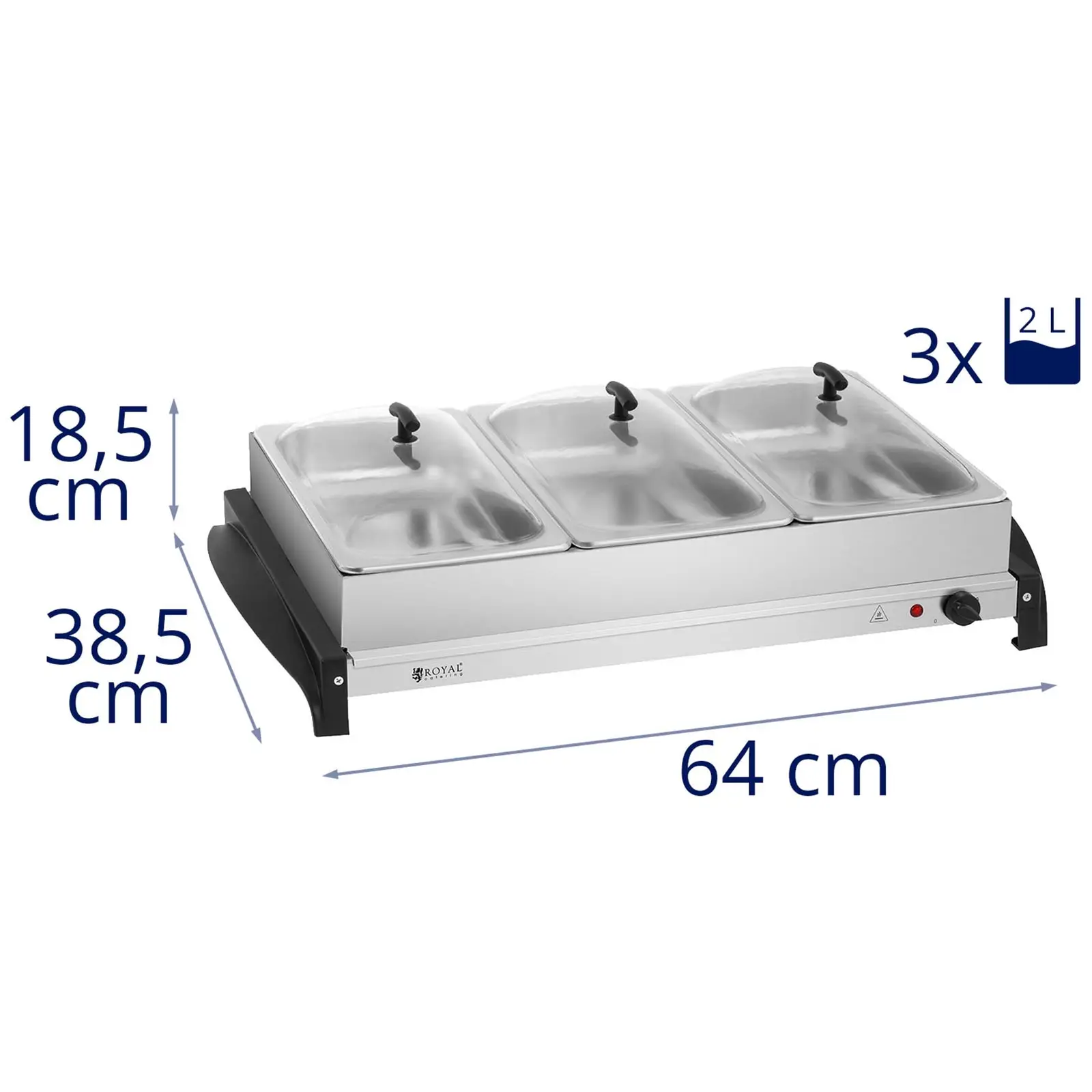 Bufetový ohřívač - 3 x 2 litry - 400 W (Typ nádoby: GN 1/3)