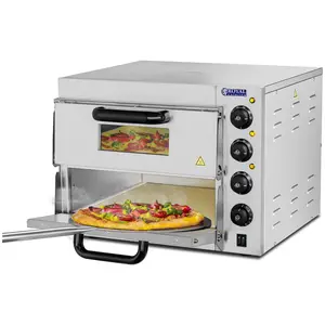 Forno per pizza in acciaio inox con piastra di riscaldamento in argilla refrattaria - Temperatura massima 350°C