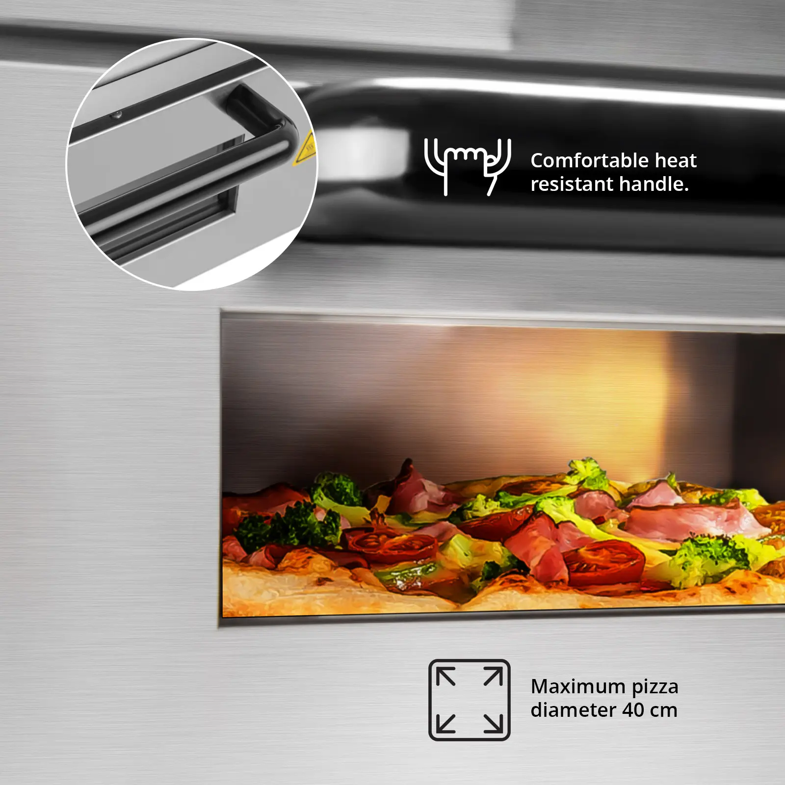 B-Ware Elektro-Pizzaofen - 1+1 x 40 cm - 2 Kammern - 3000 W - 230 V - manuell - Royal Catering