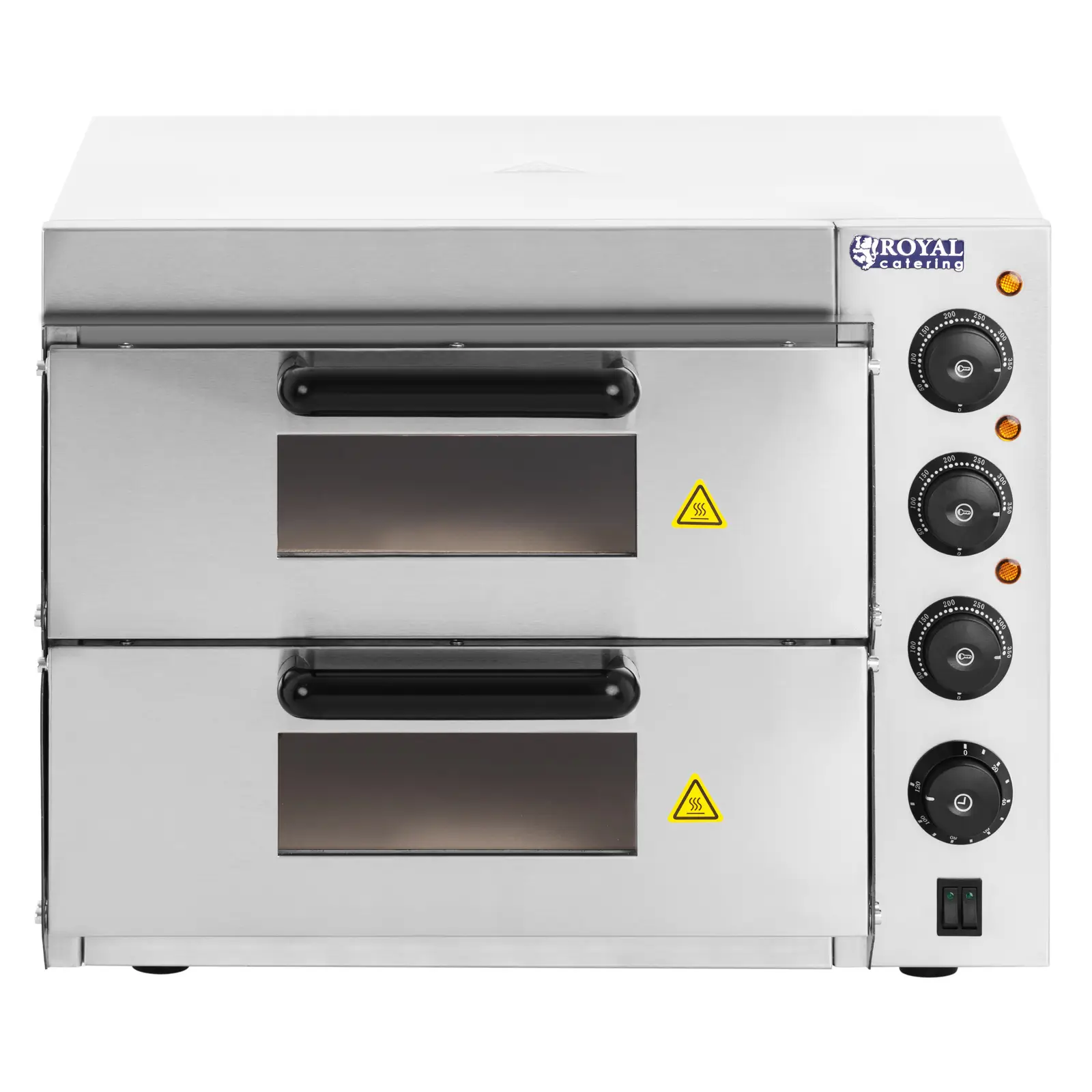 B-Ware Elektro-Pizzaofen - 1+1 x 40 cm - 2 Kammern - 3000 W - 230 V - manuell - Royal Catering