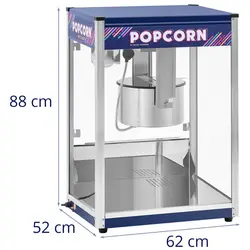 Popcornmachine blauw - 16 ons - XXL