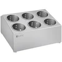 Cutlery container - Stainless steel - With 6 cutlery holders