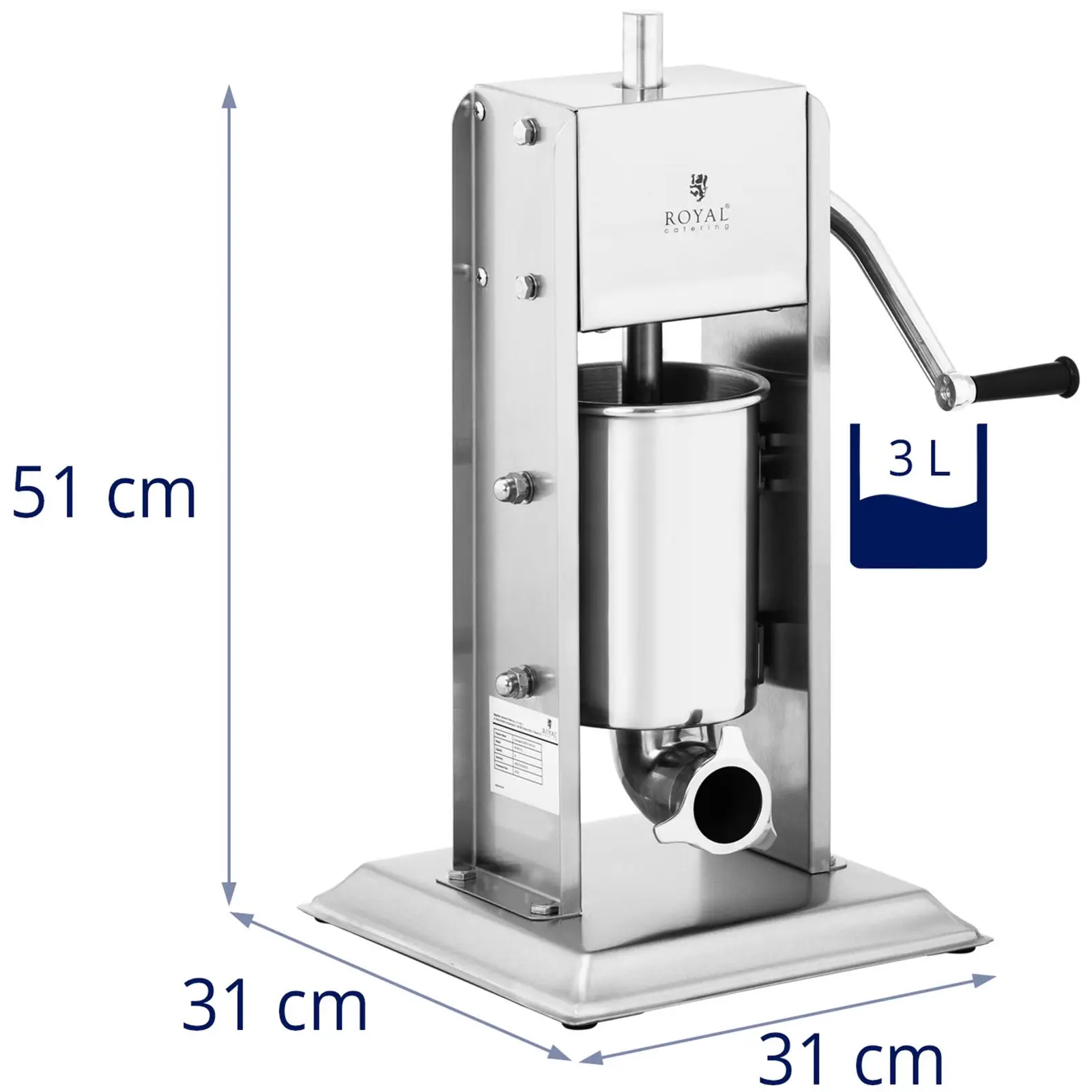 Poussoir à saucisse vertical - 3 l