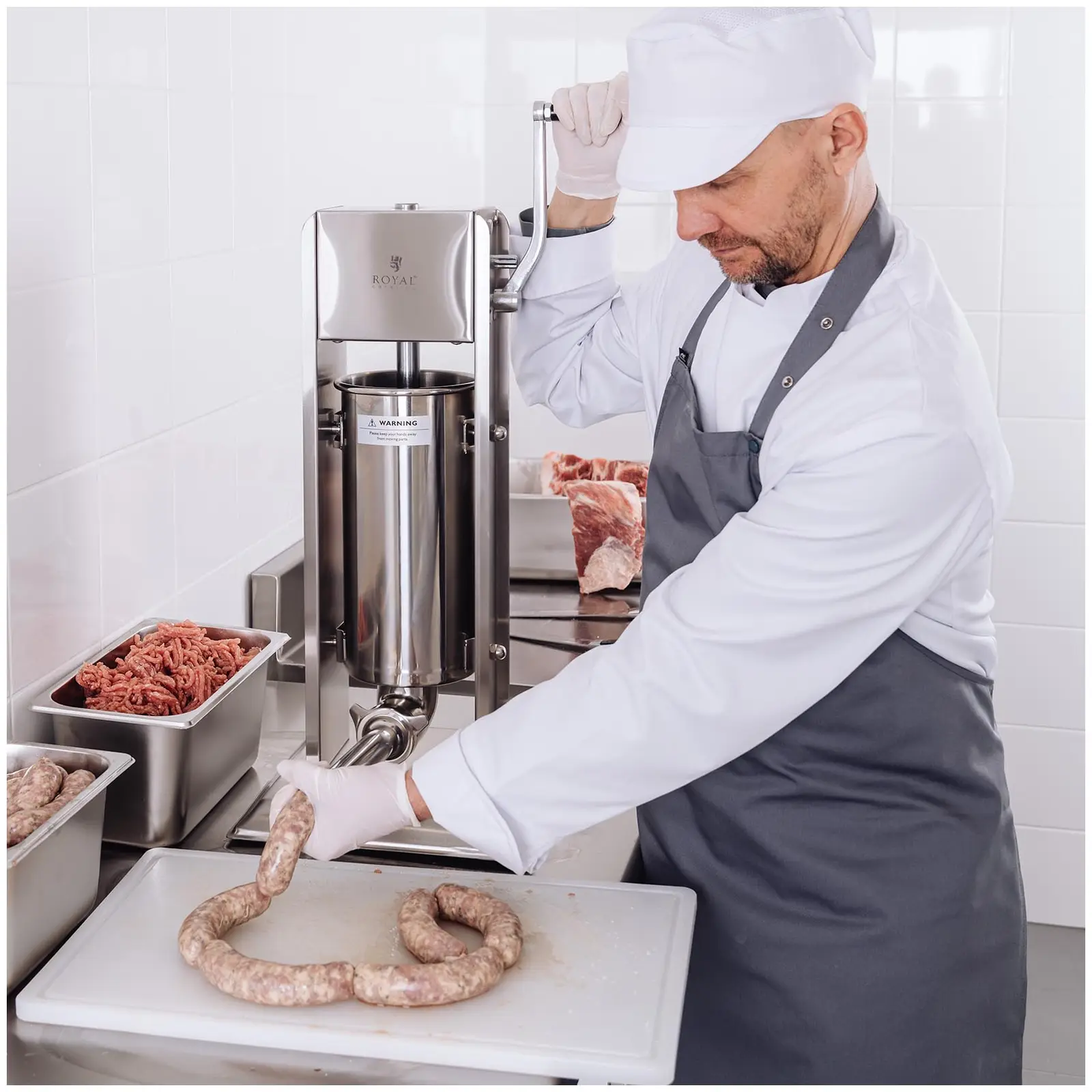 Insaccatrice per salsiccia e salumi - Manuale - 5 L - Verticale - Acciaio inox