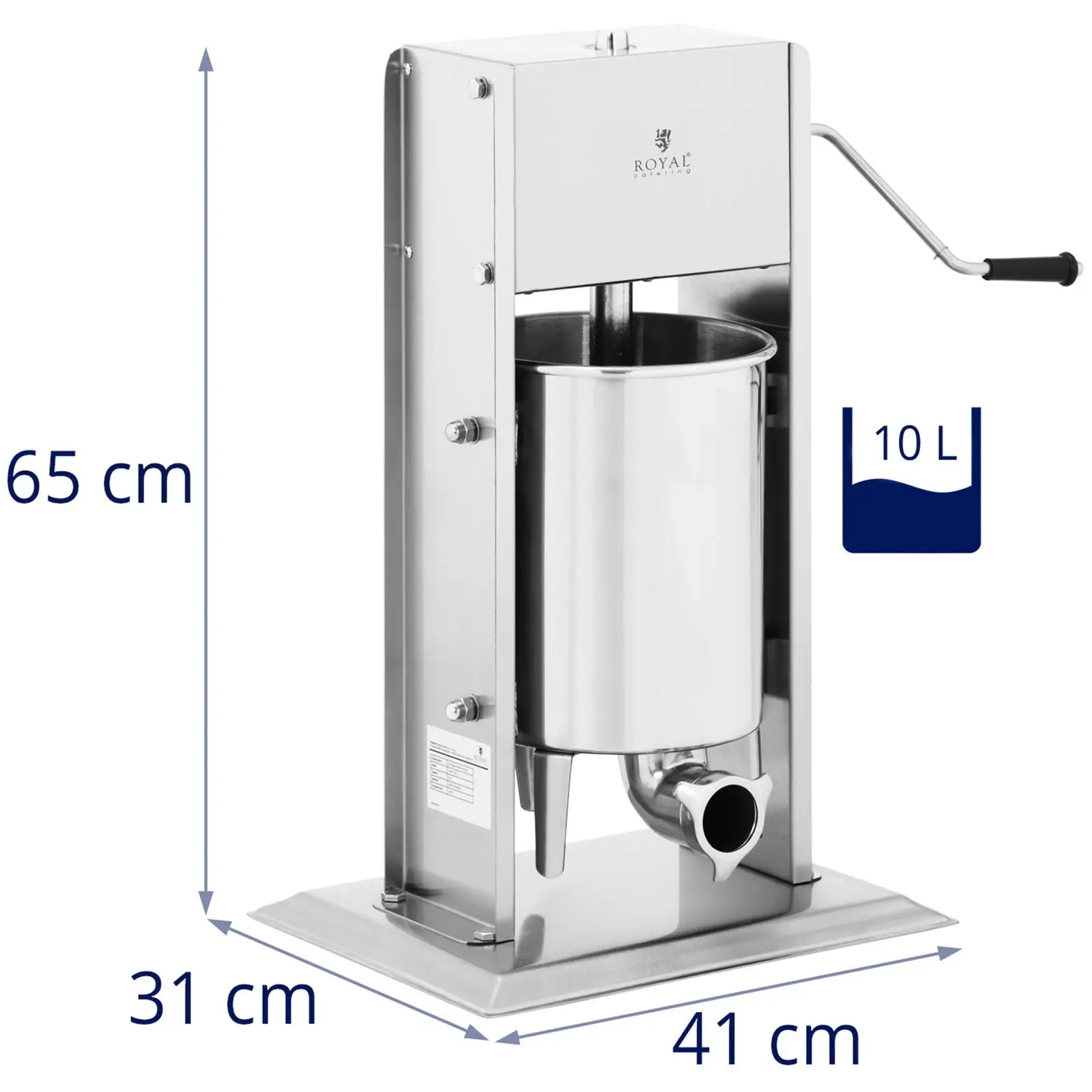 Máquina de fazer enchidos - 10 litros - vertical