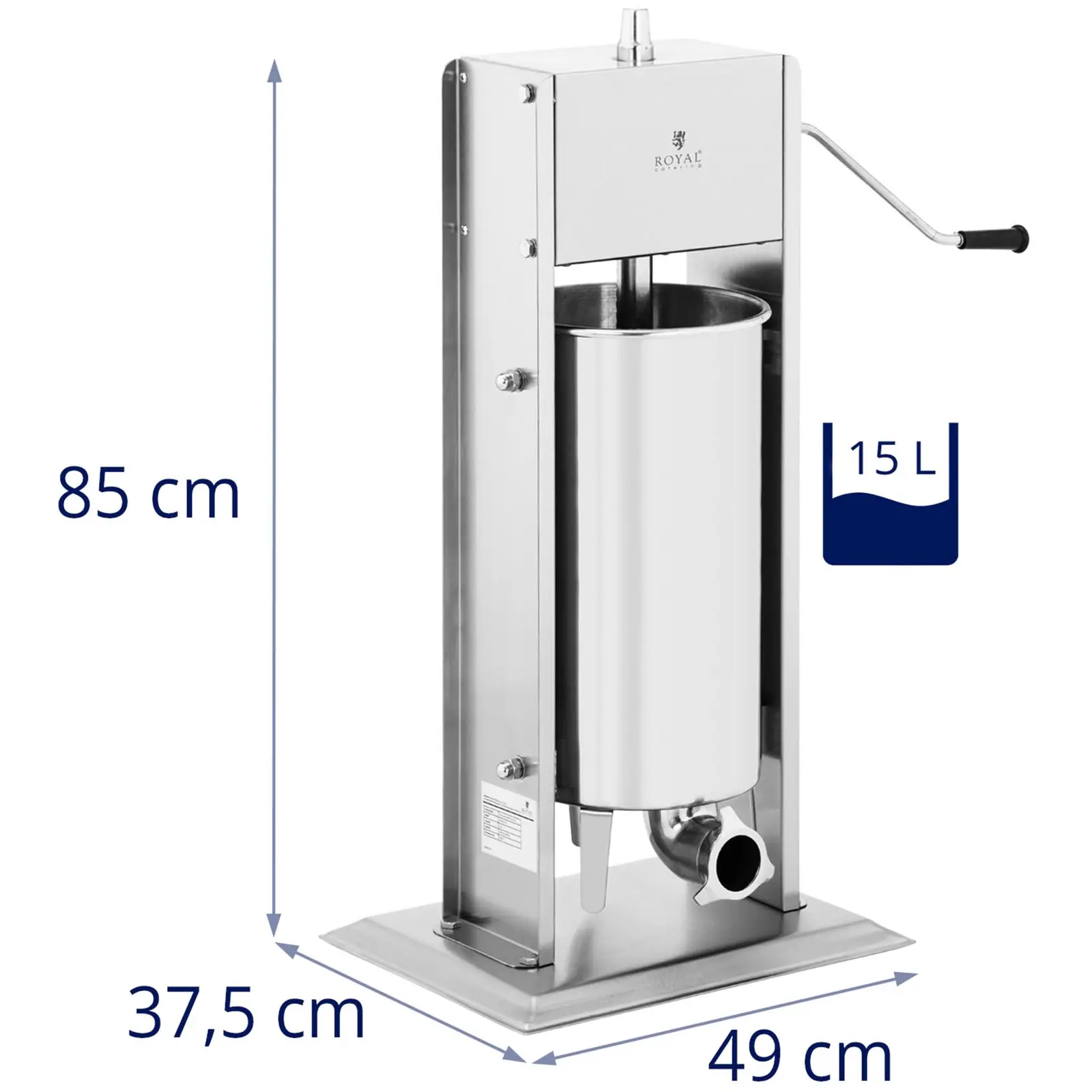 Wurstfüller - vertikal - 15 L (Höhe Zylinder: 400 mm)