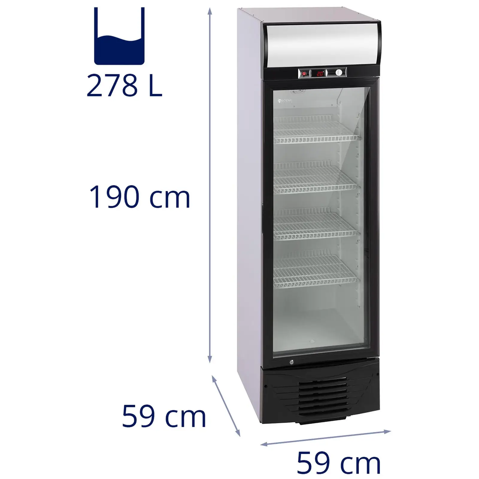 Komercialni hladilnik za pijačo - 278 L - LED