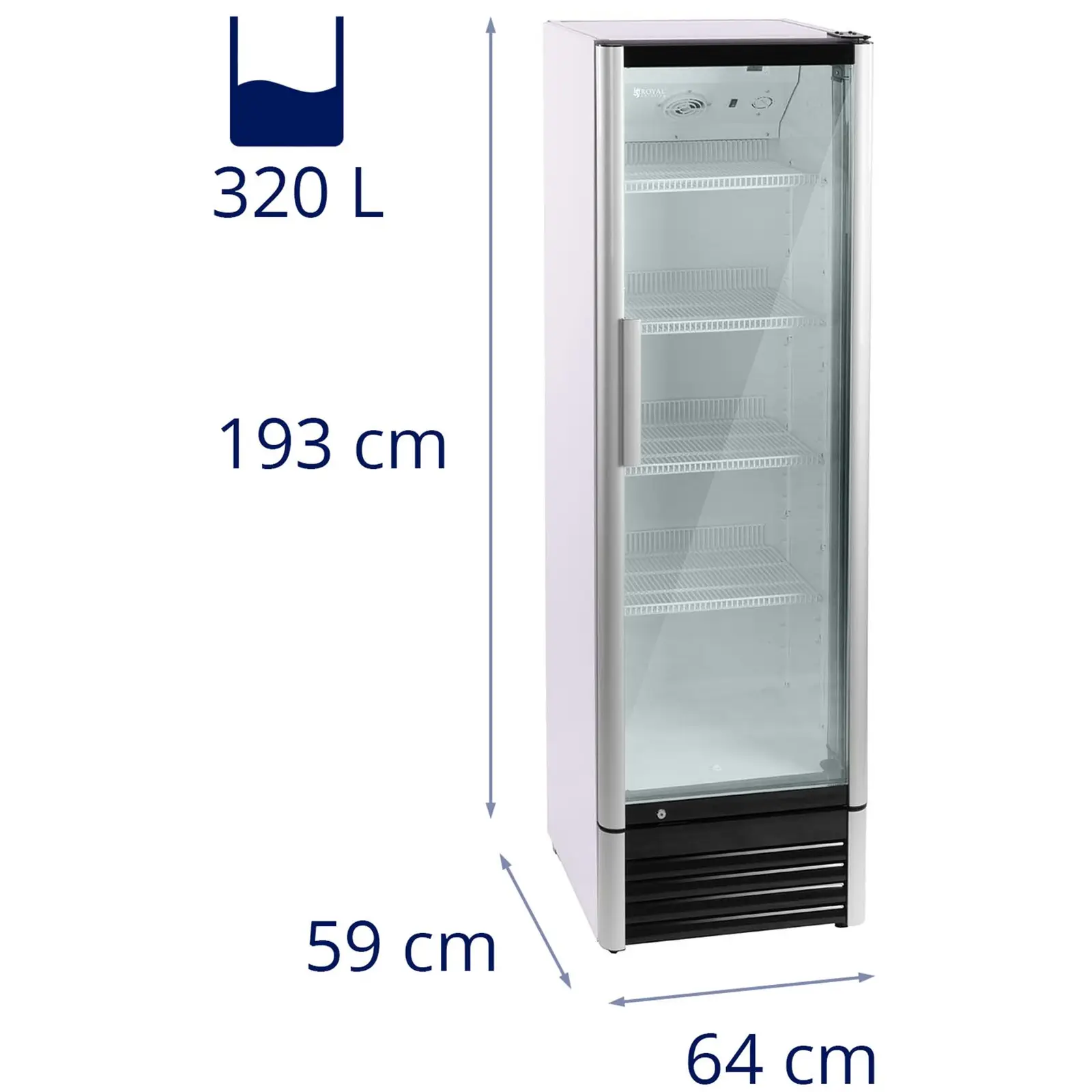 Хладилник за търговски цели за напитки - 320 л - LED - алуминиева рамка