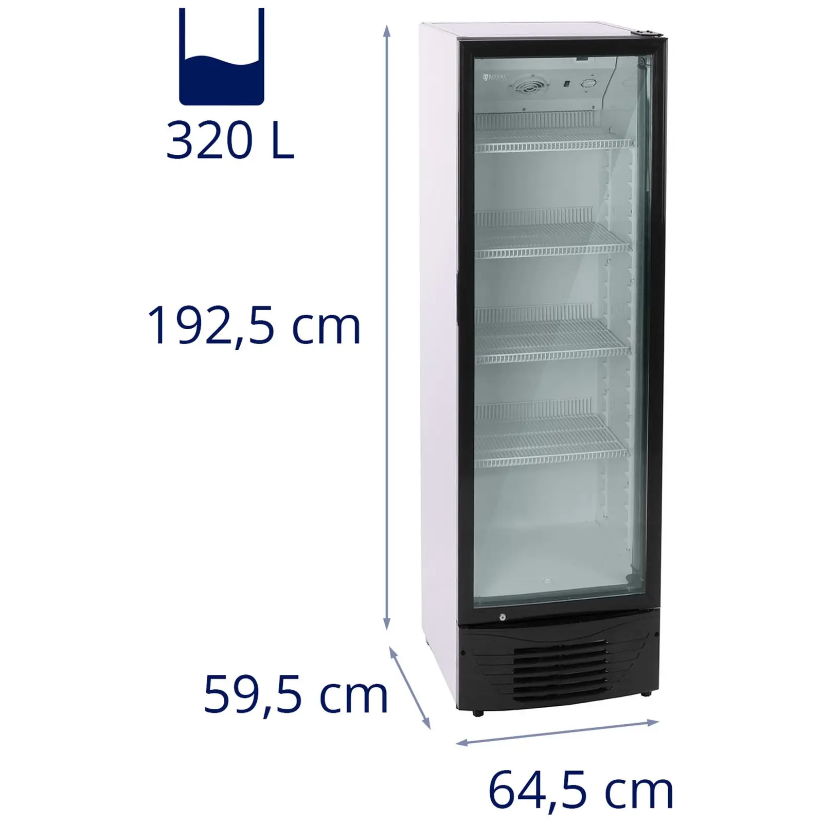 Chladnička na nápoje - 320 l - LED - černý rám (Akustický výkon: 40 dB)