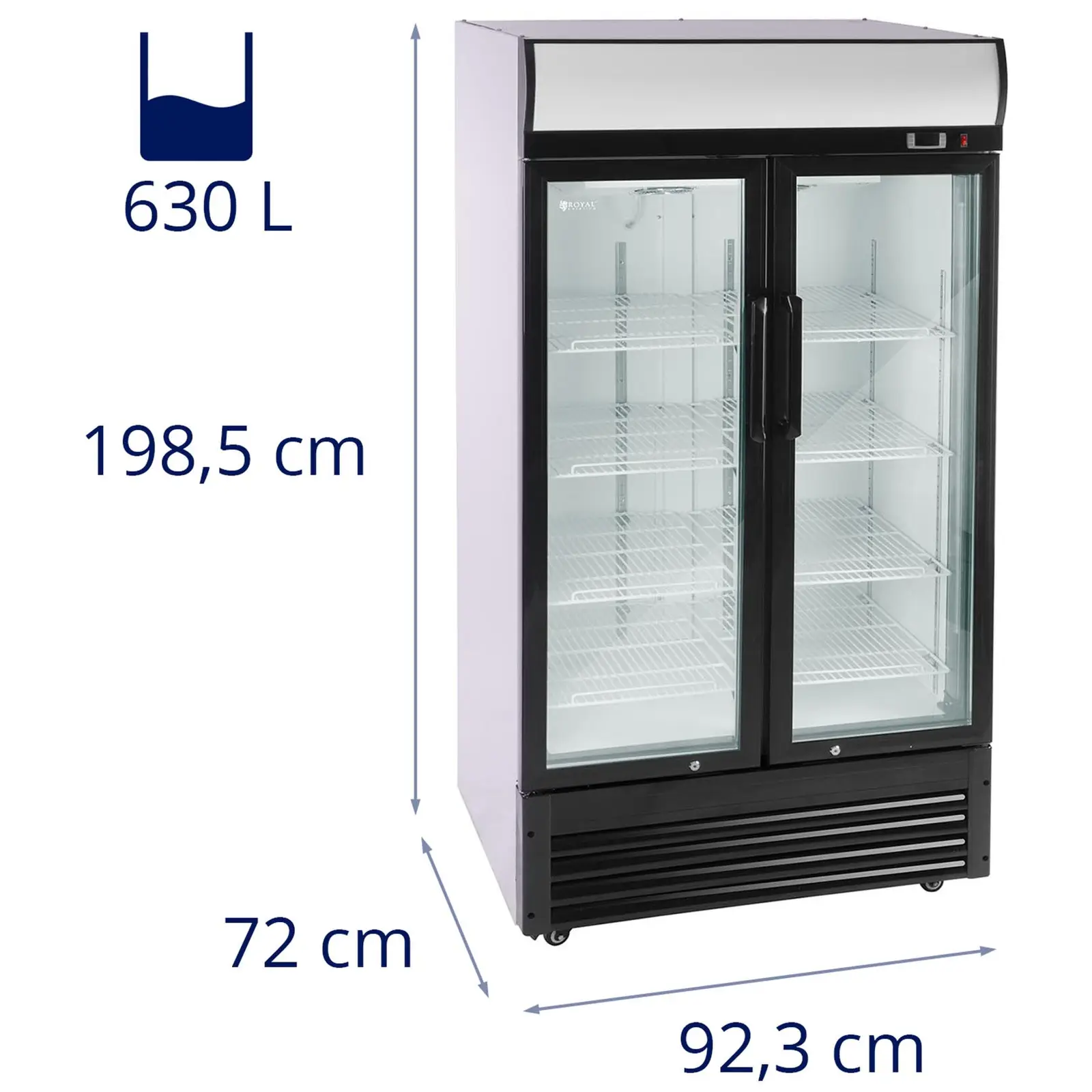 Presklená chladnička na nápoje - 630 l