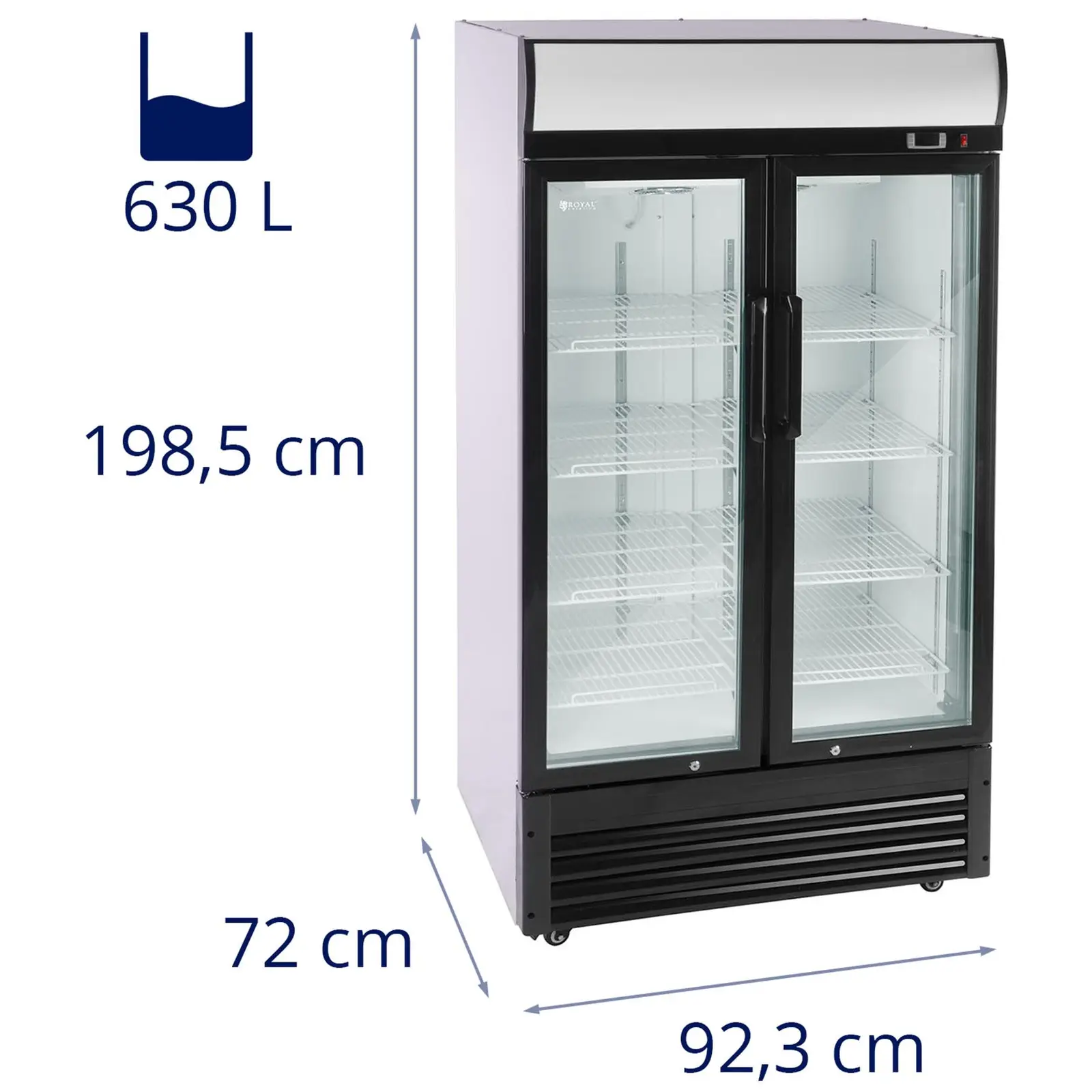 Prosklená chladnička na nápoje - 630 l (Akustický výkon: 40 dB)
