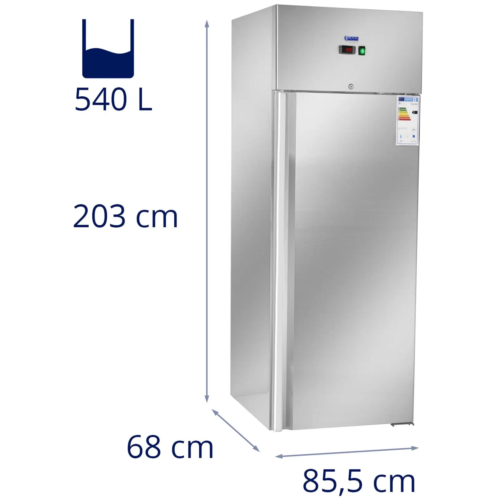 Frigo professionnel - 540 L - acier inox (Matériau(x): Acier inoxydable)