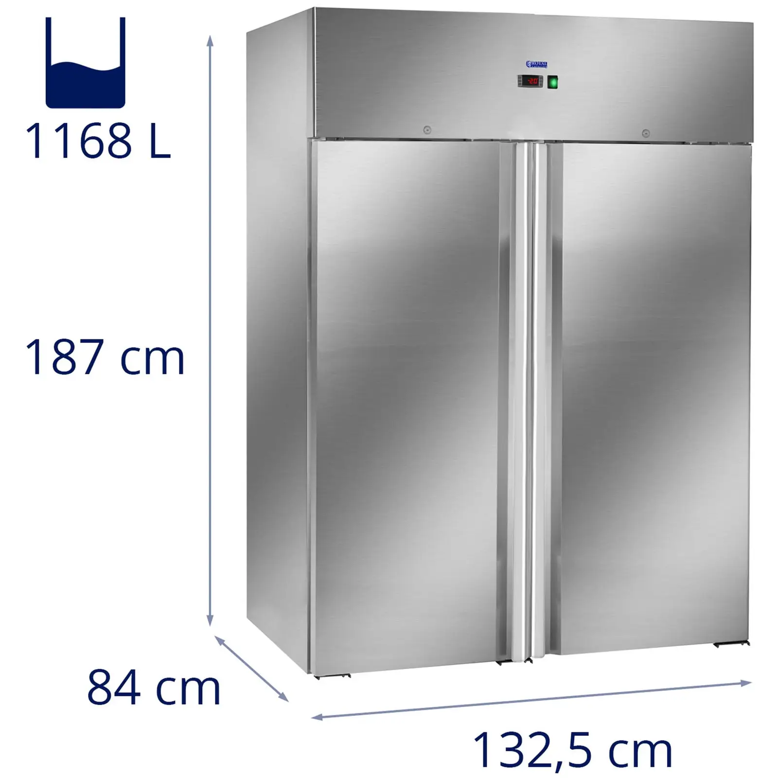 Két ajtós vendéglátóipari hűtőszekrény - 1.168 l