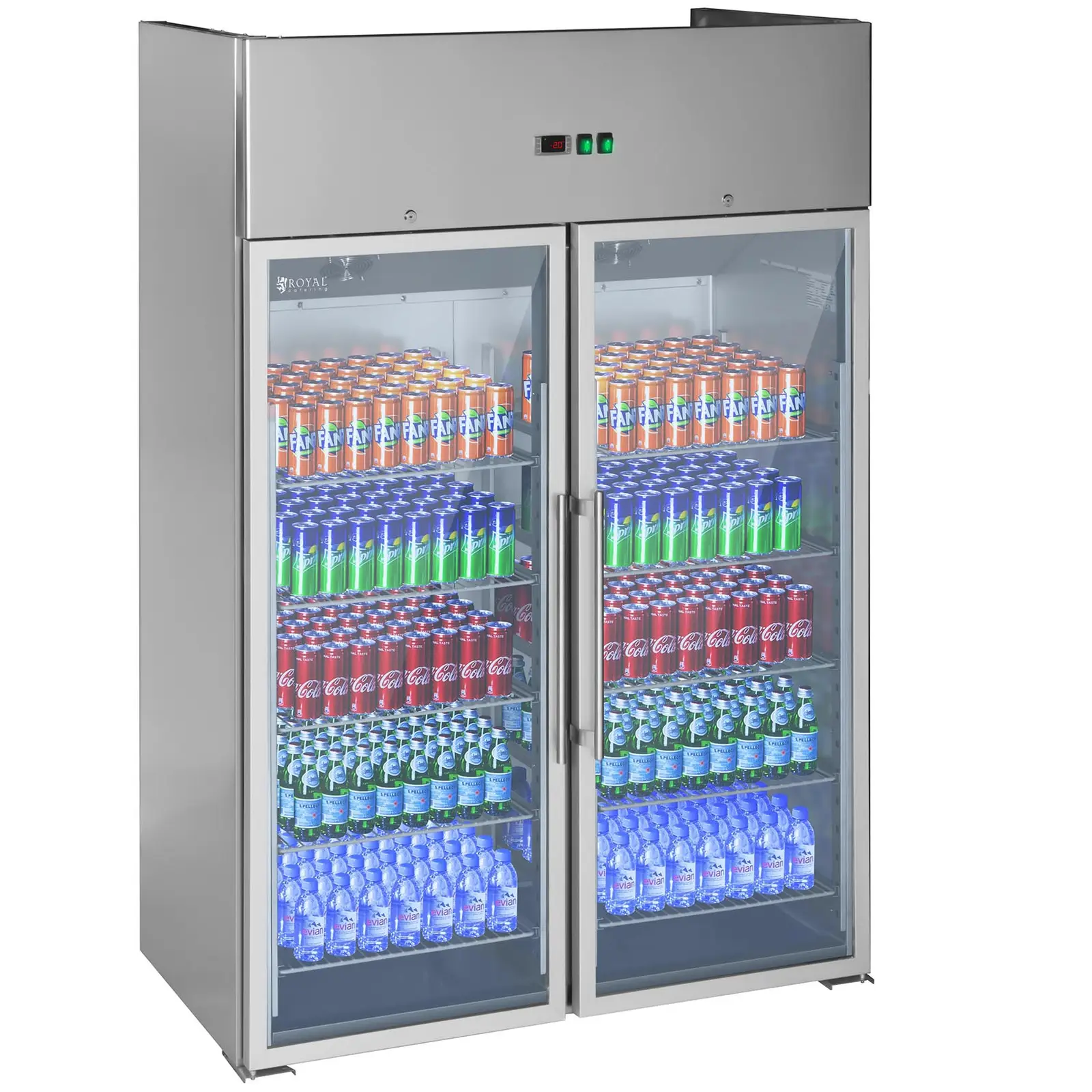 Levně Gastro chladnička se dvěma prosklenými dveřmi 984 l - Gastro chladničky Royal Catering