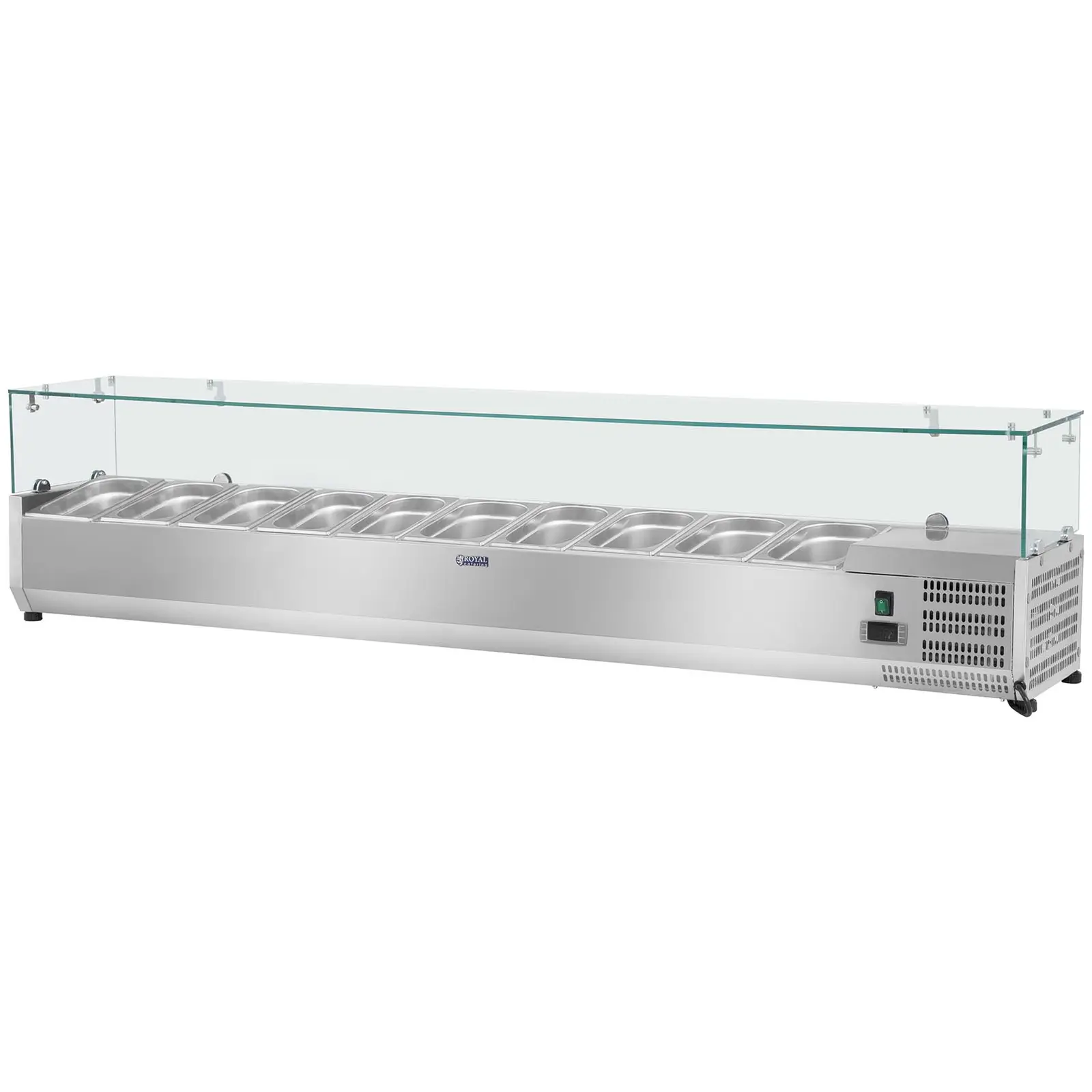 Настолна хладилна витрина - 200 x 33 см - стъклен капак