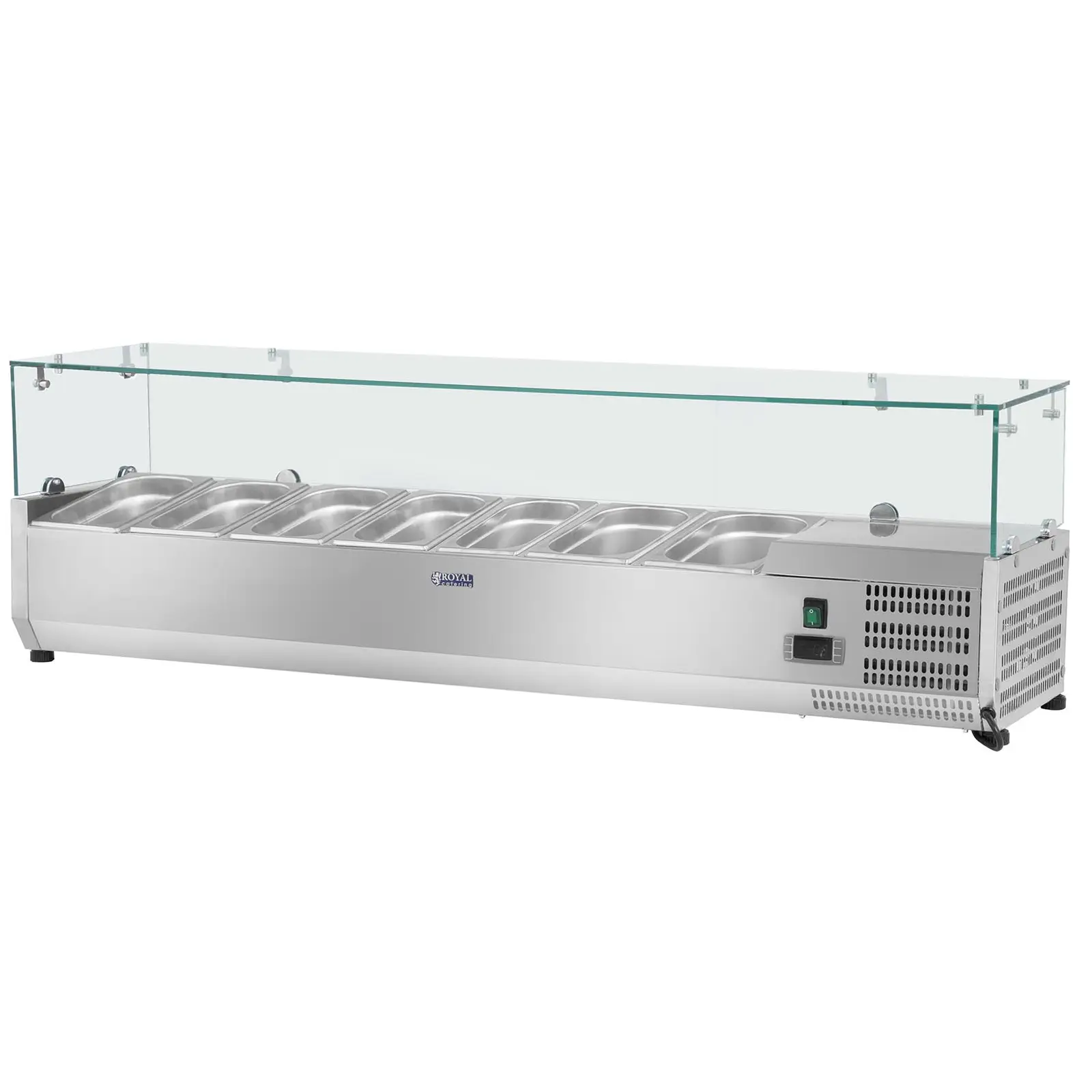 Hűtővitrin - 160 x 33 cm - üvegborítás