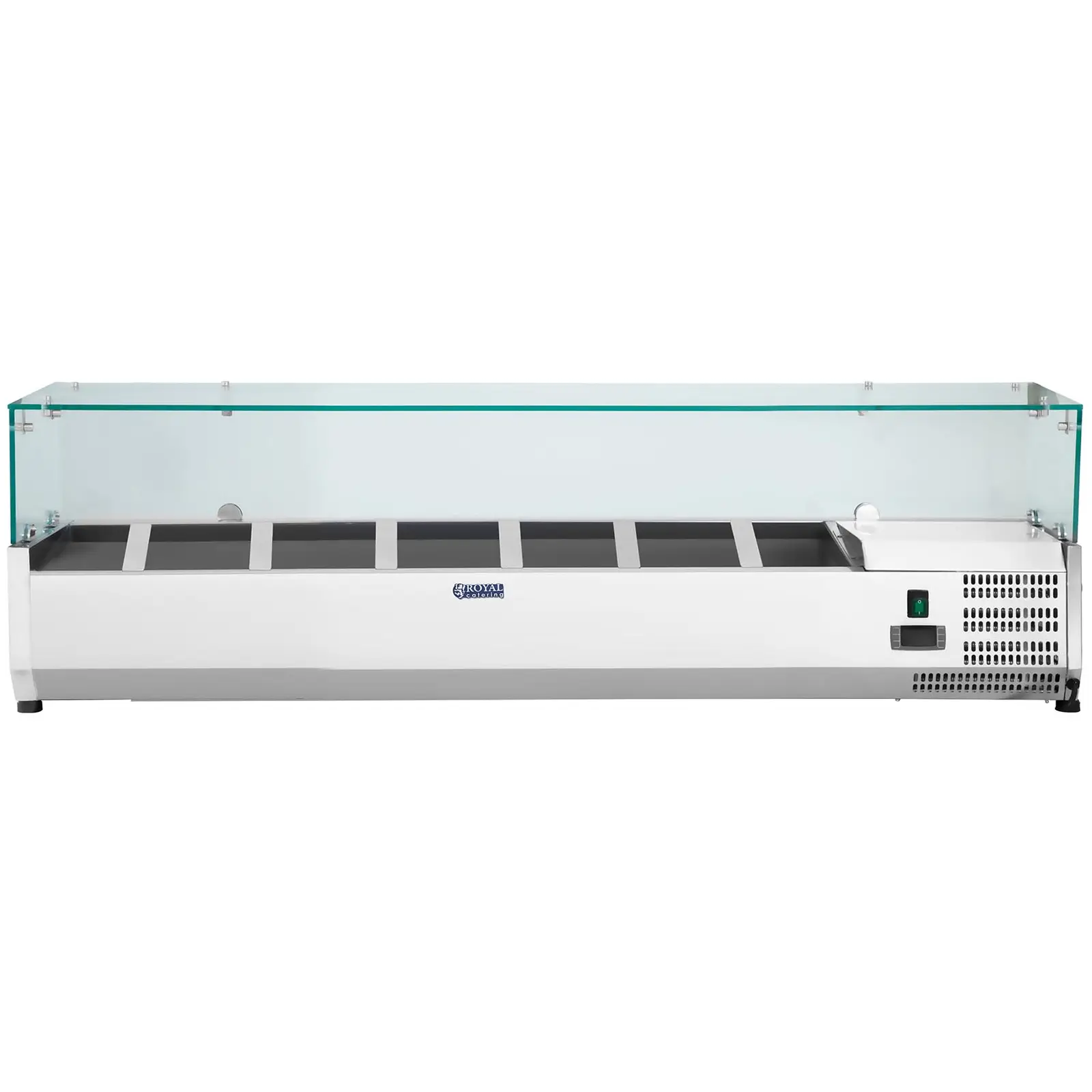 Hűtővitrin - 150 x 33 cm - üvegborítás