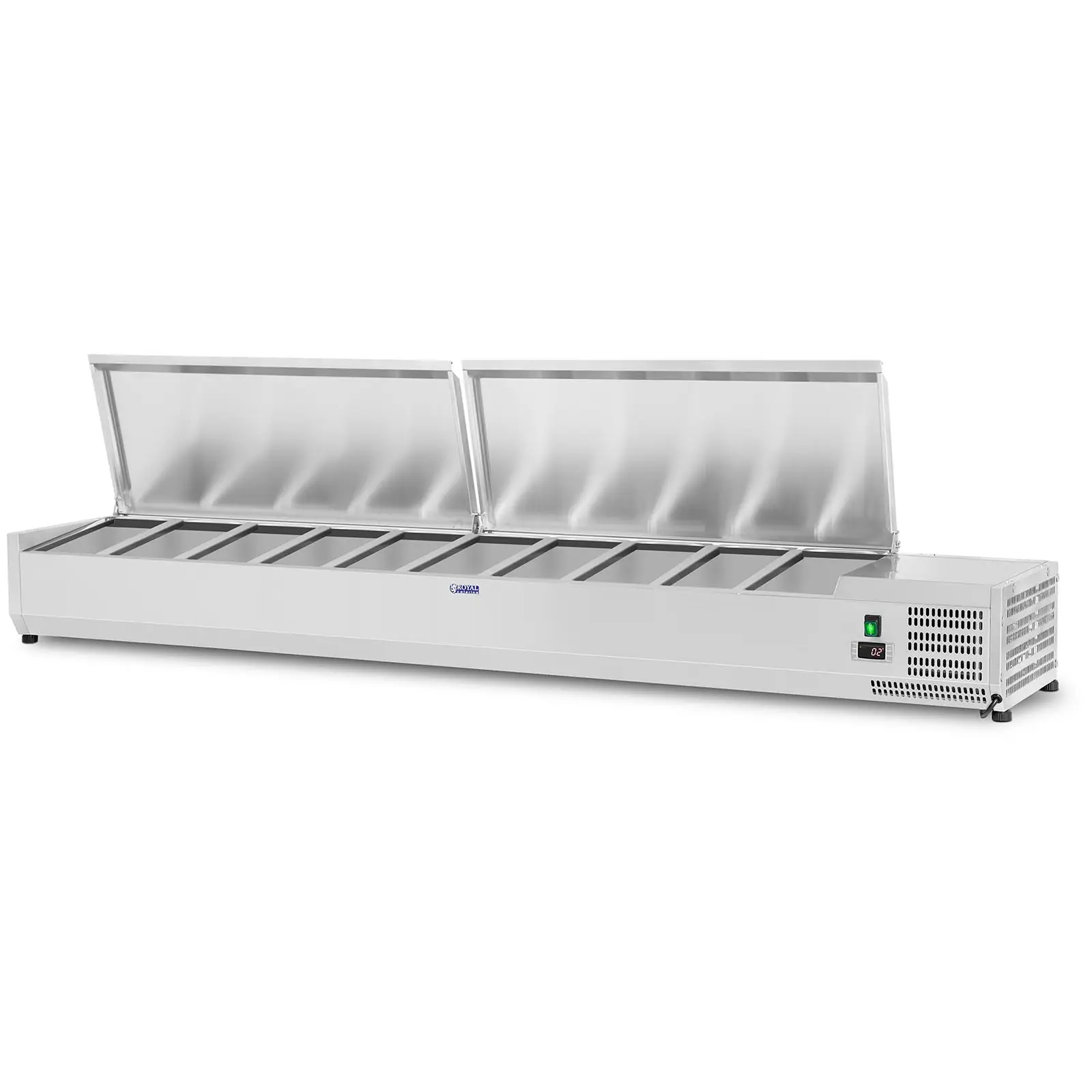 Vetrina refrigerata - 200 x 33 cm - 10 contenitori GN 1/4