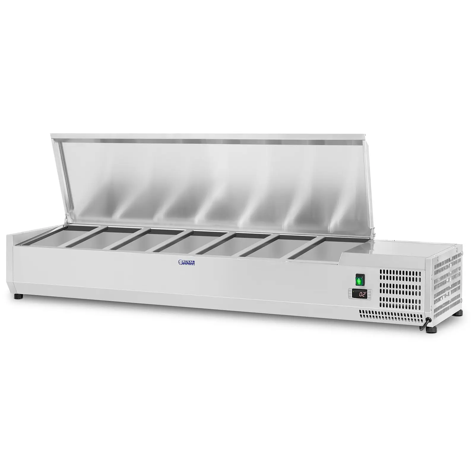 Vitrină frigorifică de tejghea - 150 x 33 cm - 7 containere GN 1/4