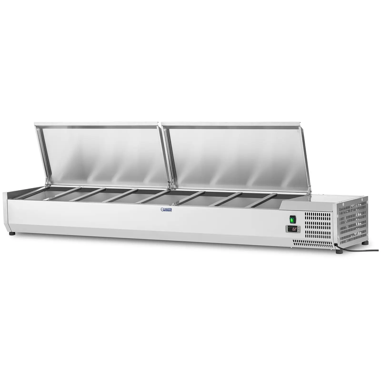 Vitrina refrigerada - 200 x 39 cm - 9 contenedores GN 1/3