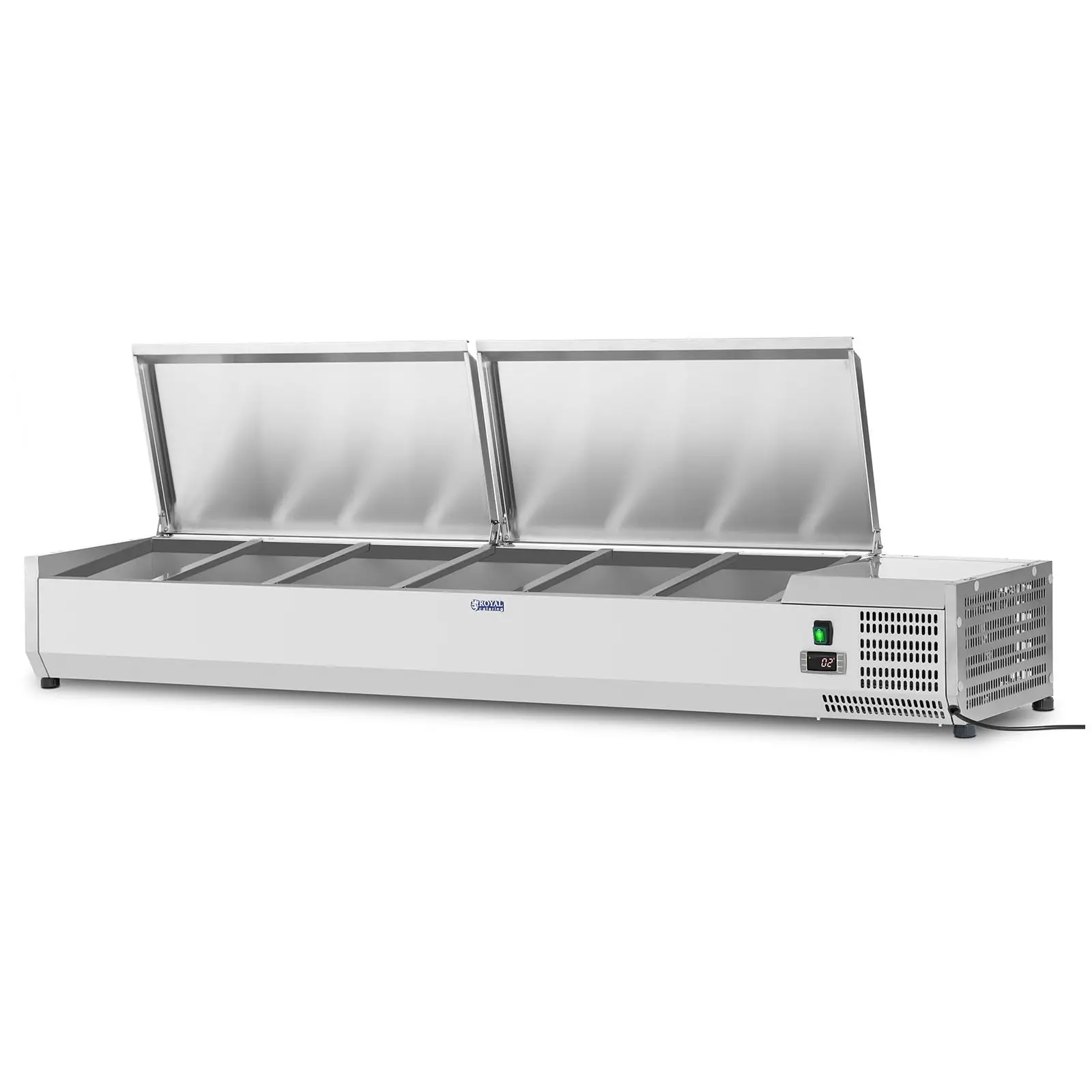 Vetrina refrigerata - 180 x 39 cm - 8 contenitori GN 1/3