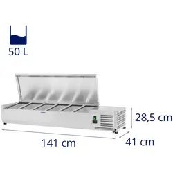Countertop Refrigerated Display Case - 140 x 39 cm - 5 GN 1/3 Containers