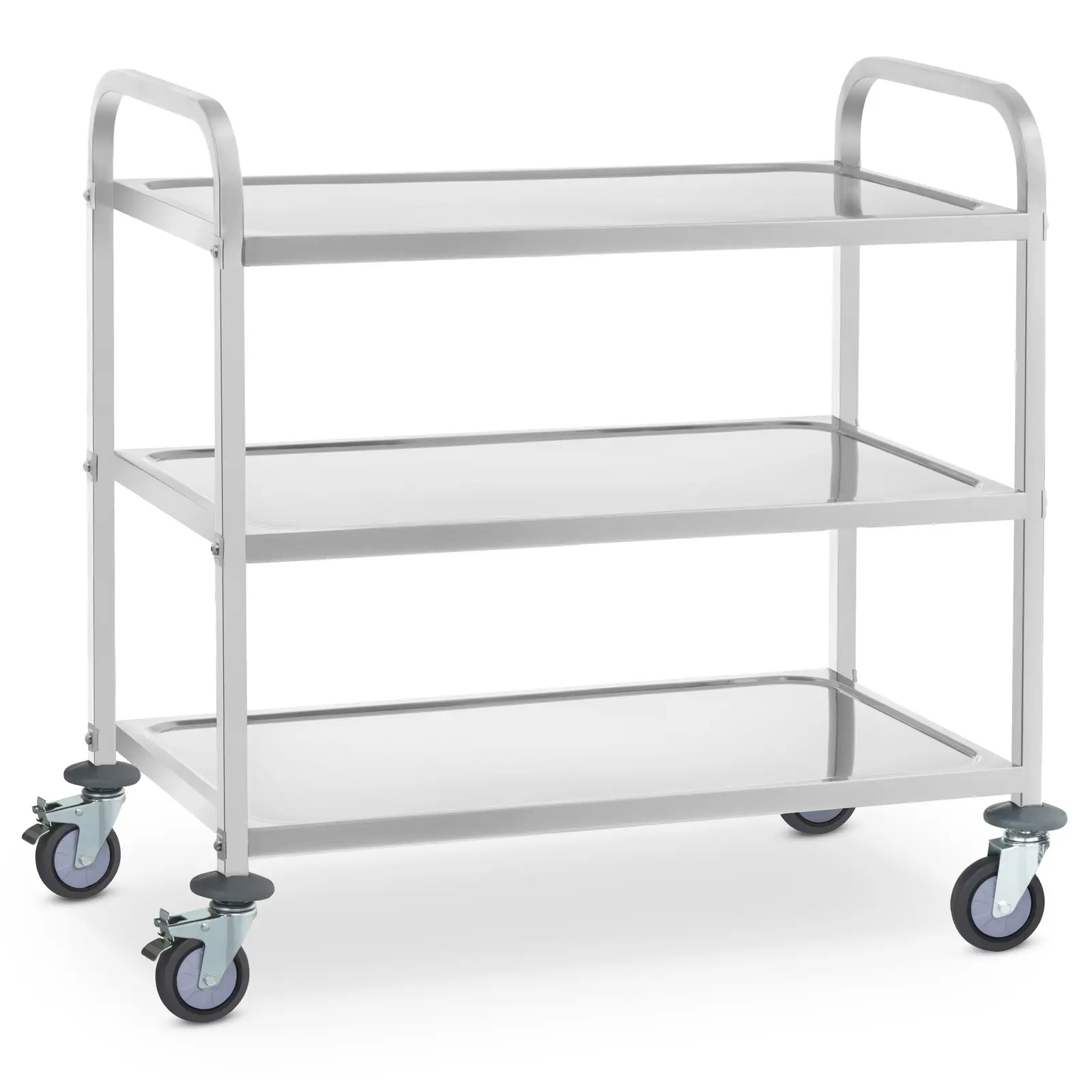 Seconda Mano Carrello inox - 3 ripiani - fino a 150 kg - 2 freni