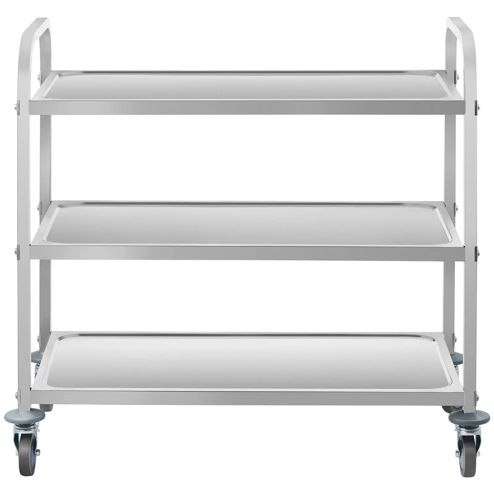 Serving Trolley - Stainless Steel - 3 Troughs - Up to 150 kg - 2 Brakes