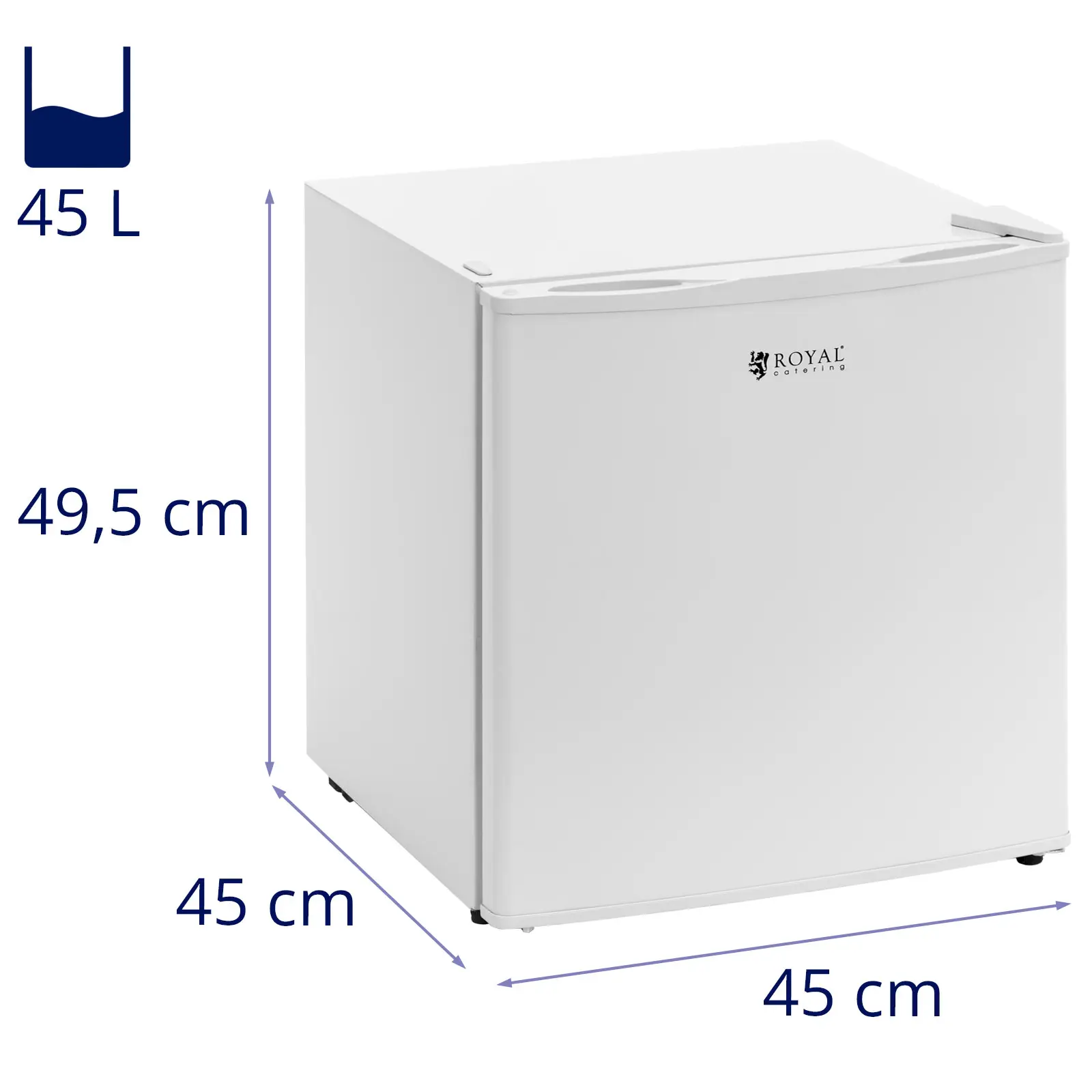 Mini lednice - minibar - 45 l - bílá - Royal Catering (AEC (roční spotřeba energie) [kWh]: 80)