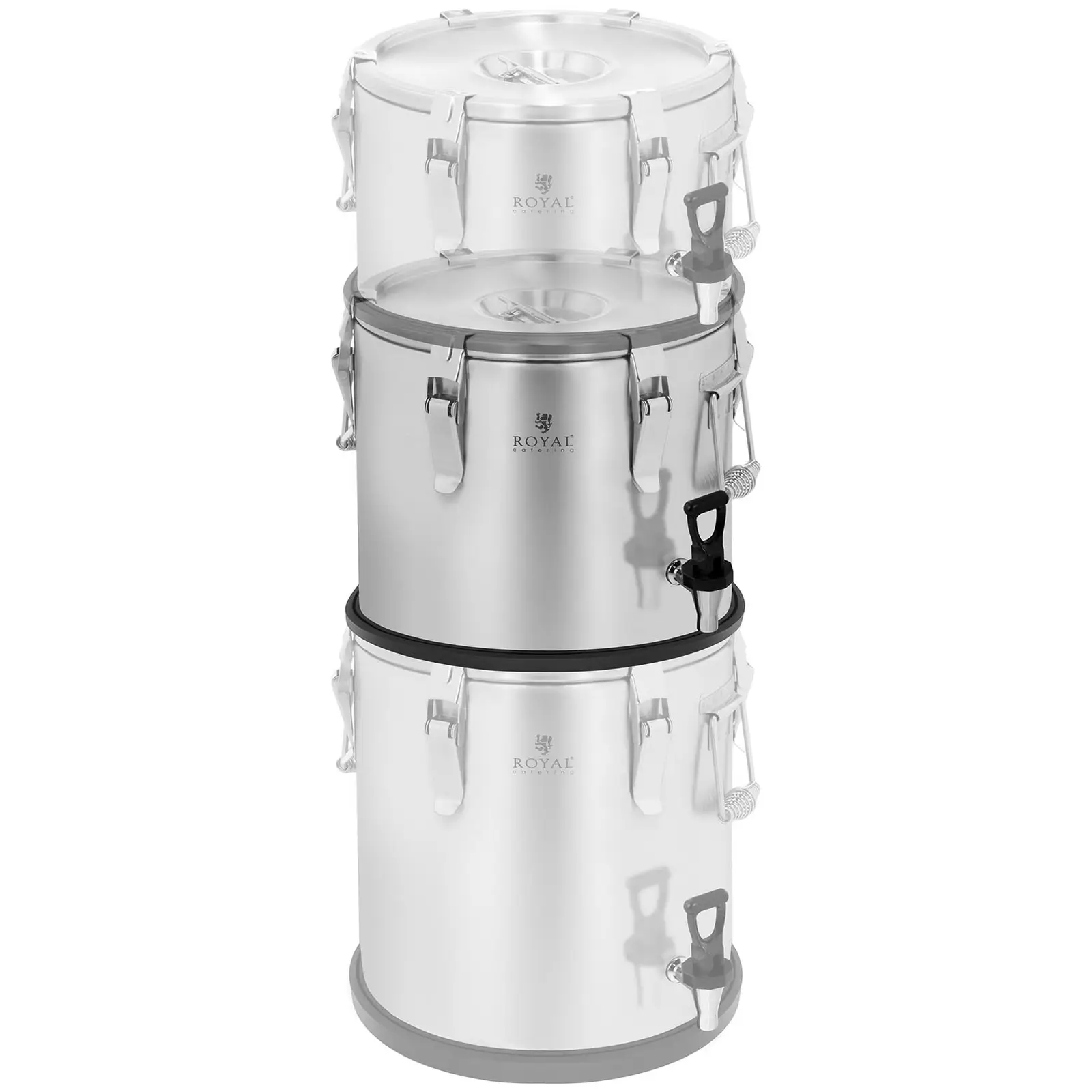 Conteneur isotherme - acier inoxydable - 15 L - avec robinet (Poids: 7.35 kg)
