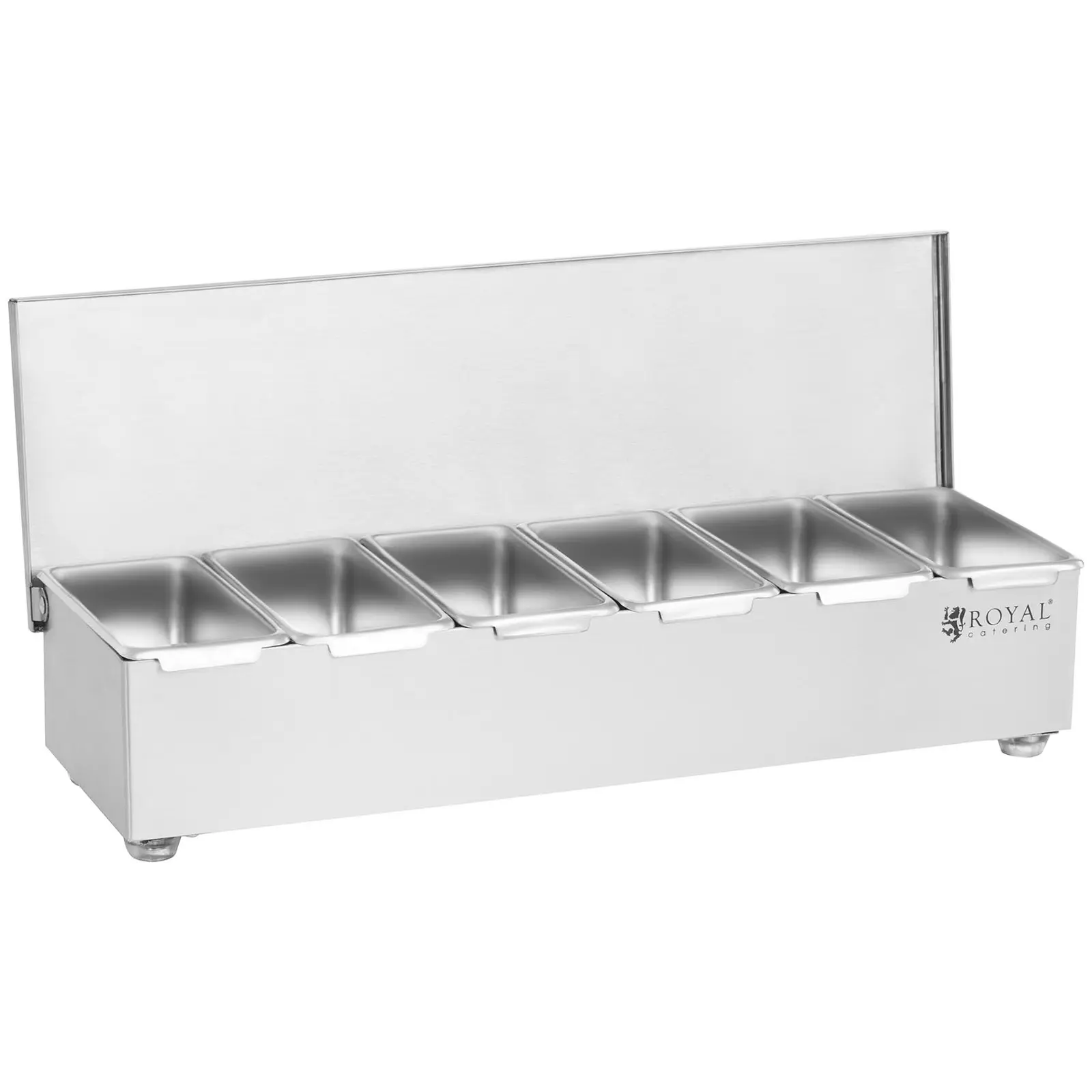 Présentoir à récipients - inox - 6 x 450 ml