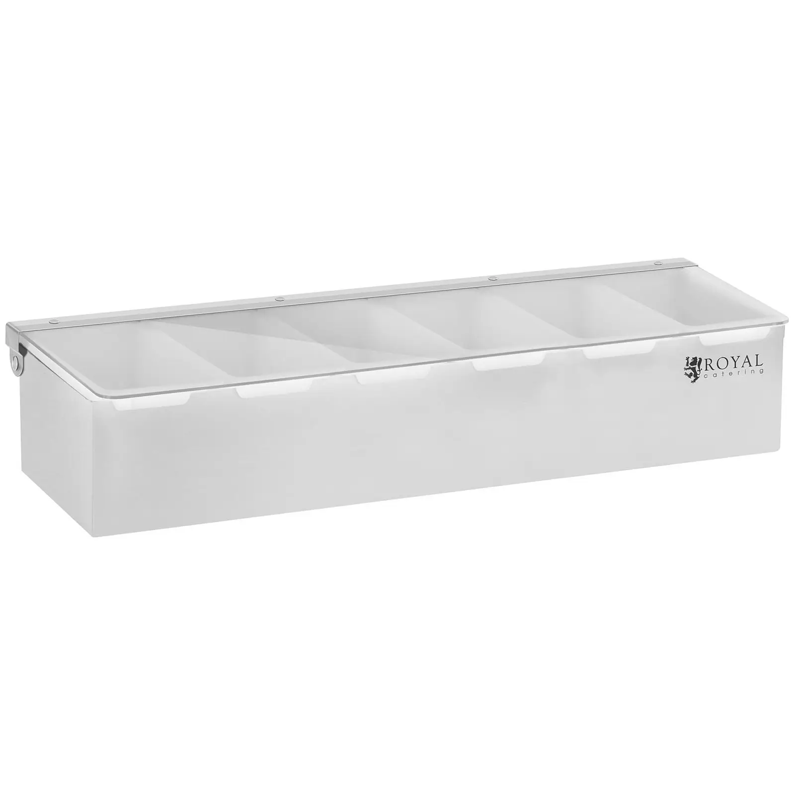 Présentoir à récipients - inox/PP - 6 x 450 ml