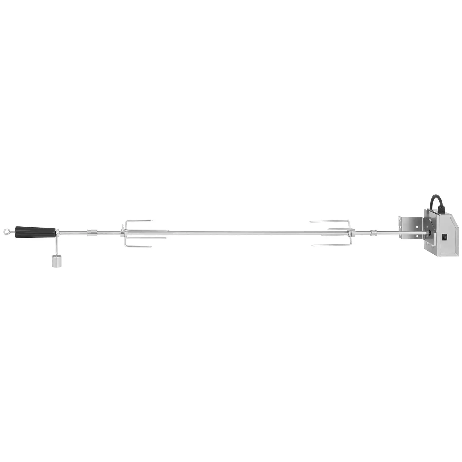 Grillspyd med motor - 140 cm (Farve: sølv)