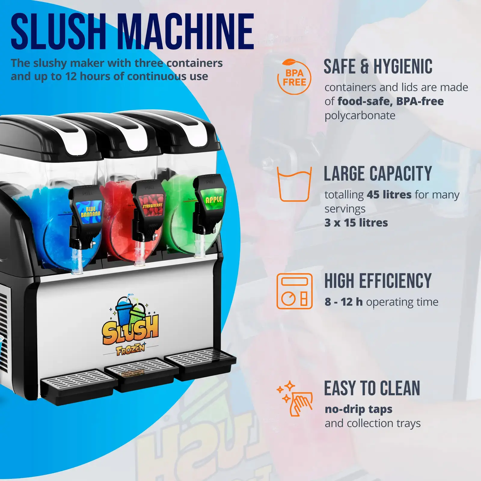 Slush-Maschine - 3 x 15 Liter - Royal Catering