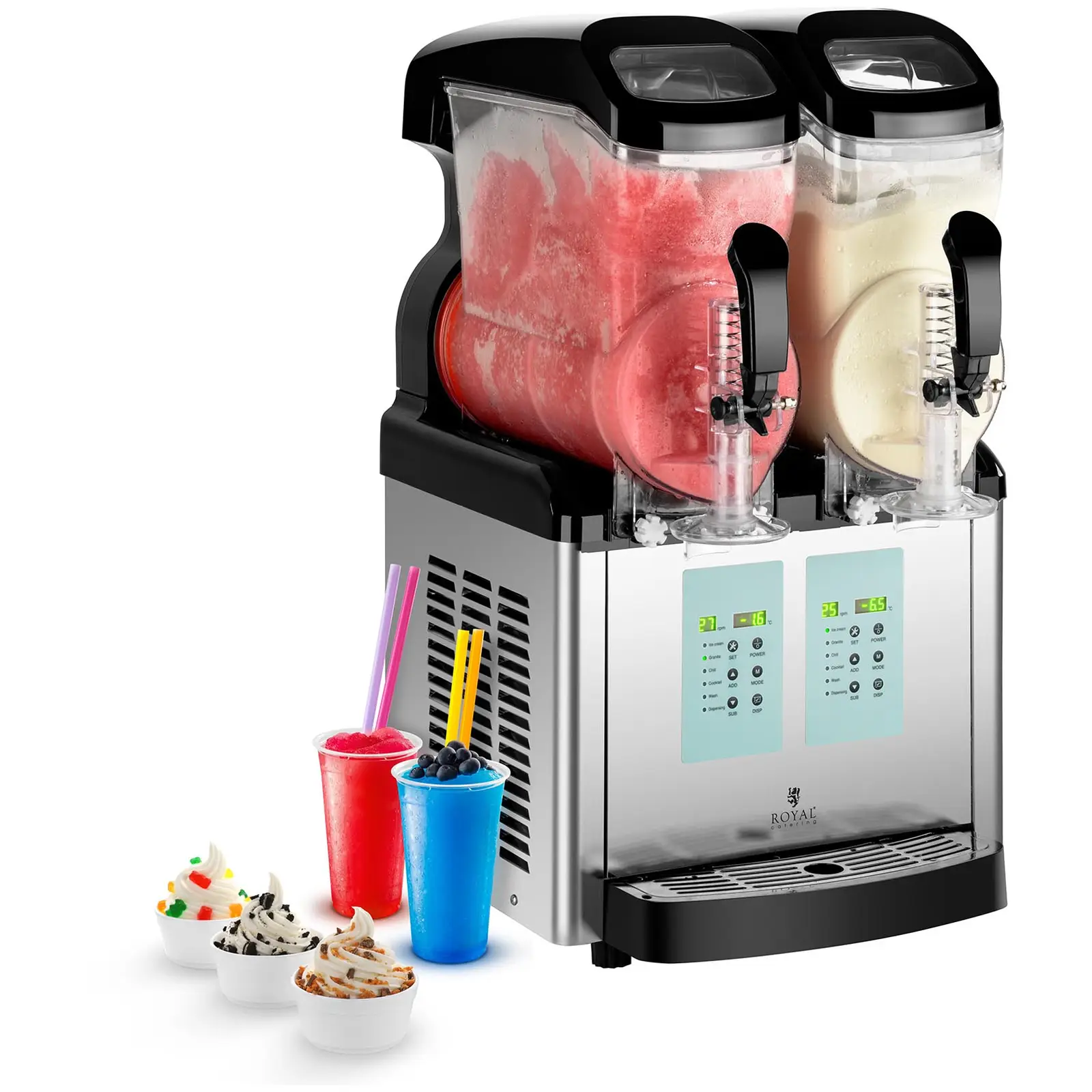 Máquina para granizada - 2 x 6 L - temperatura mínima de -20 °C - función de heladera