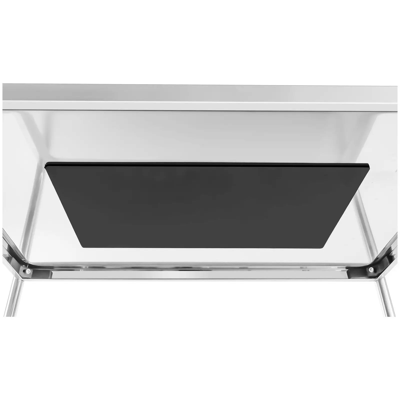 Serveringsvogn i rustfrit stål - 2 bordplader - 160 kg - 2 stopklodser (Maks. belastning: 200 kg)